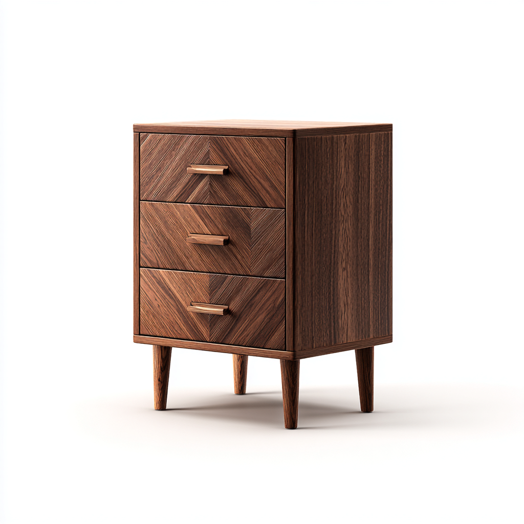 Mesita de noche madera 52x40x63 cm - marrón - diseño moderno - apta para dormitorio- Nestupden