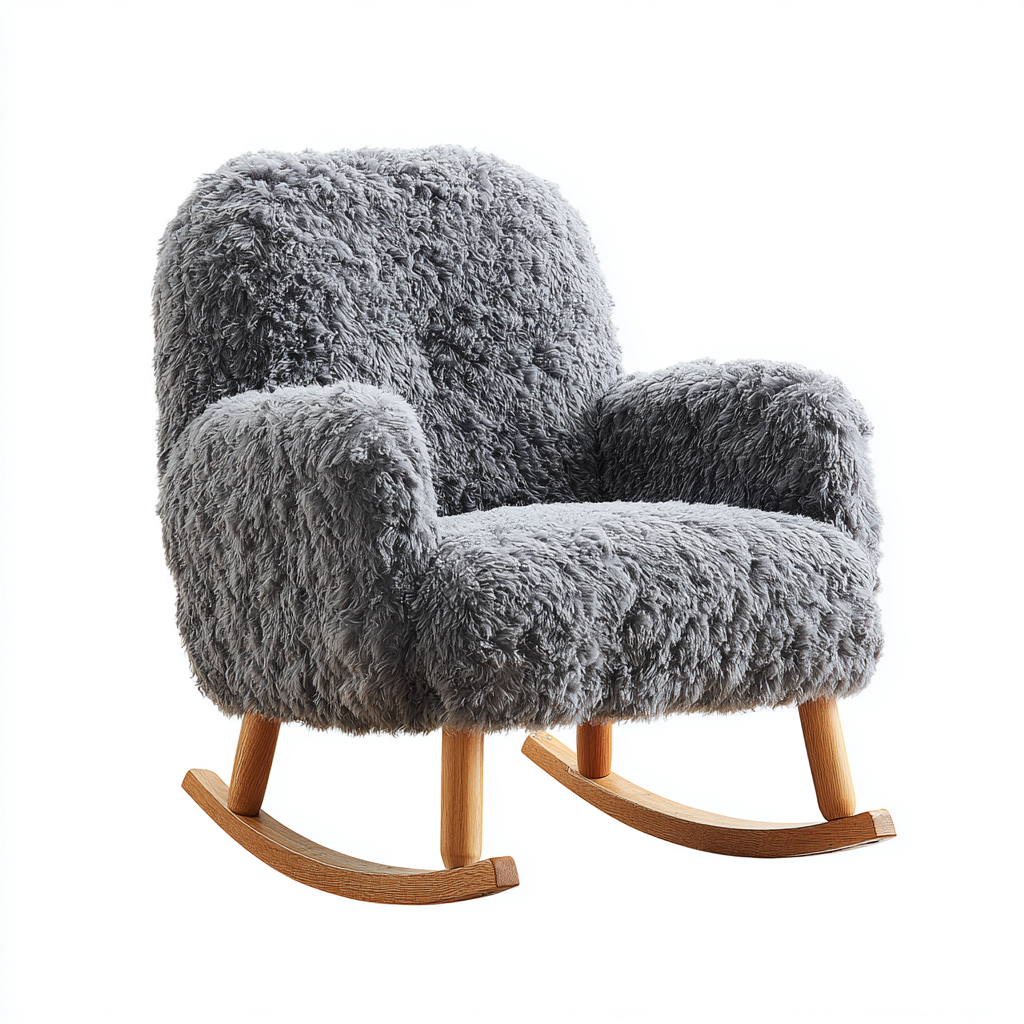 Mecedora tapizada - tela suave 78x70x95 cm - gris - uso en sala de estar - diseño moderno- Nestupden