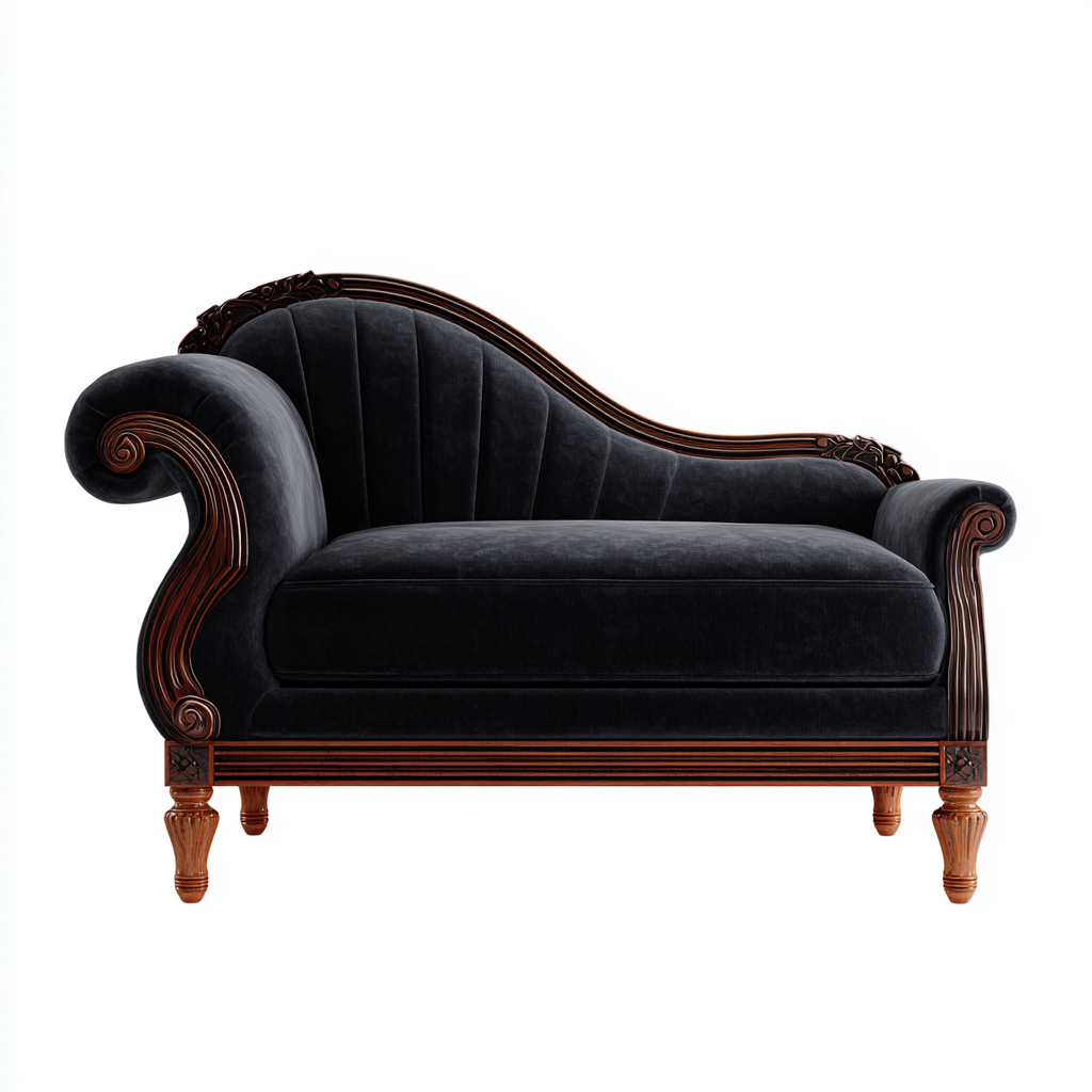 Sillón reclinable terciopelo 185x80x96 cm - negro - adecuado para salón - diseño clásico- Nestupden