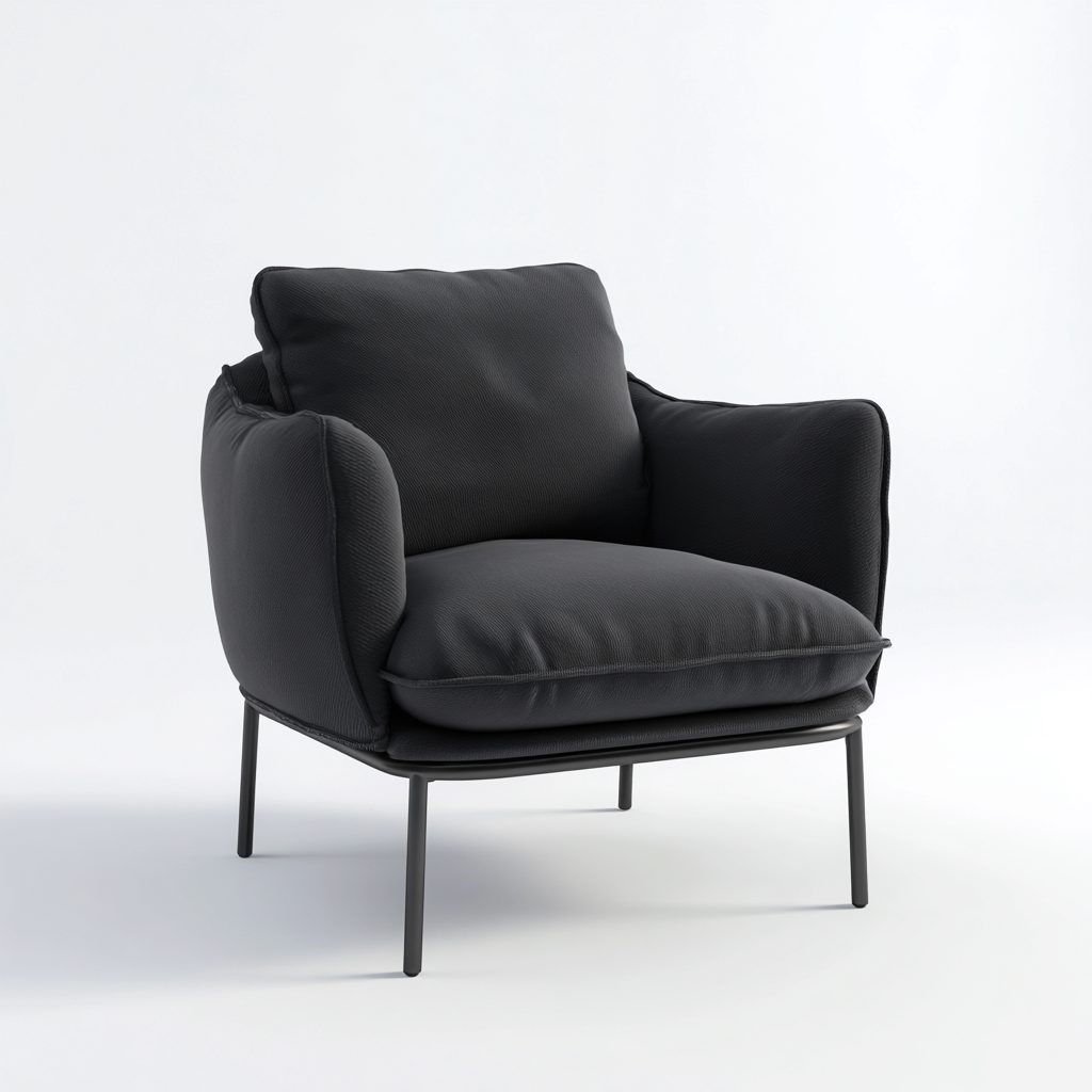 Silla de jardín textil y metal 78x82x90 cm negro apta para exterior diseño moderno- Nestupden