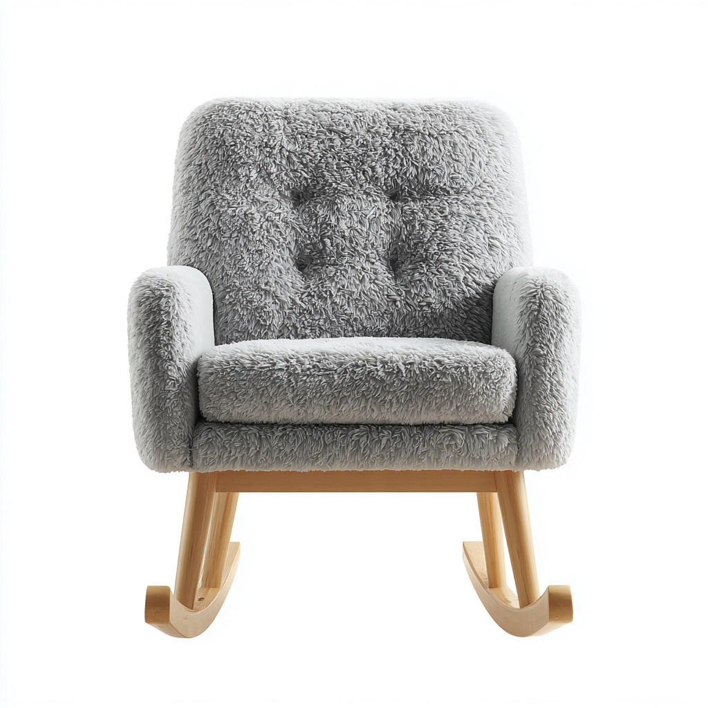 Mecedora tapizada - tela suave 78x70x95 cm - gris - uso en sala de estar - diseño moderno- Nestupden