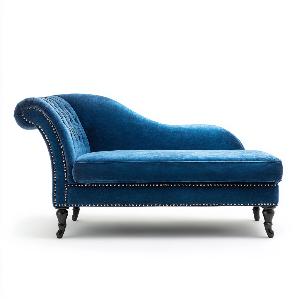 Sillón reclinable tapizado en terciopelo 170x75x85 cm - azul - diseño clásico apto para salón- Nestupden