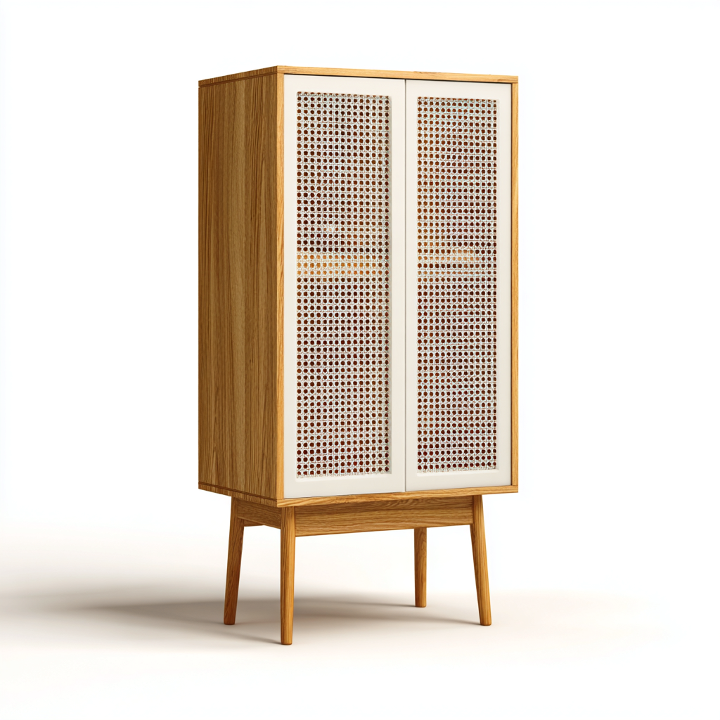 Zapatero madera y MDF 72x35x140 cm - blanco - madera - diseño moderno con puertas rejilla apto para recibidor para almacenamiento de calzado- Nestupden