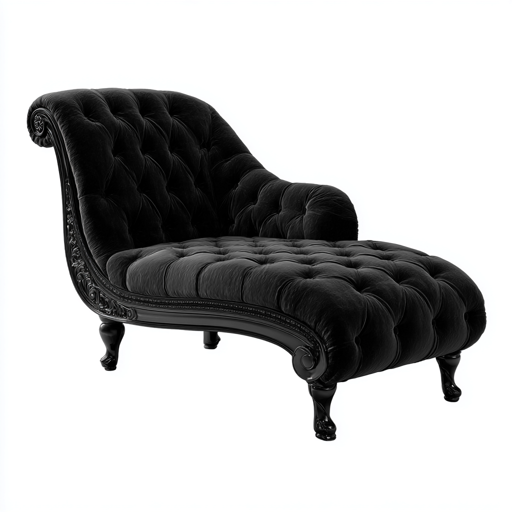 Sillón reclinable tapizado en terciopelo 160x70x85 cm - negro - diseño clásico apto para salón- Nestupden