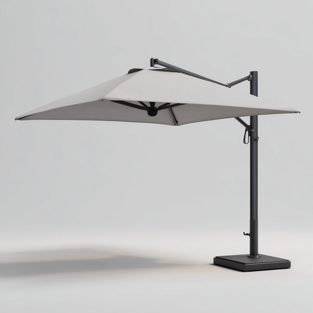 Sombrilla de jardín parasol lateral metal y tela 300x300x265 cm beige apta para exterior - diseño moderno- Nestupden