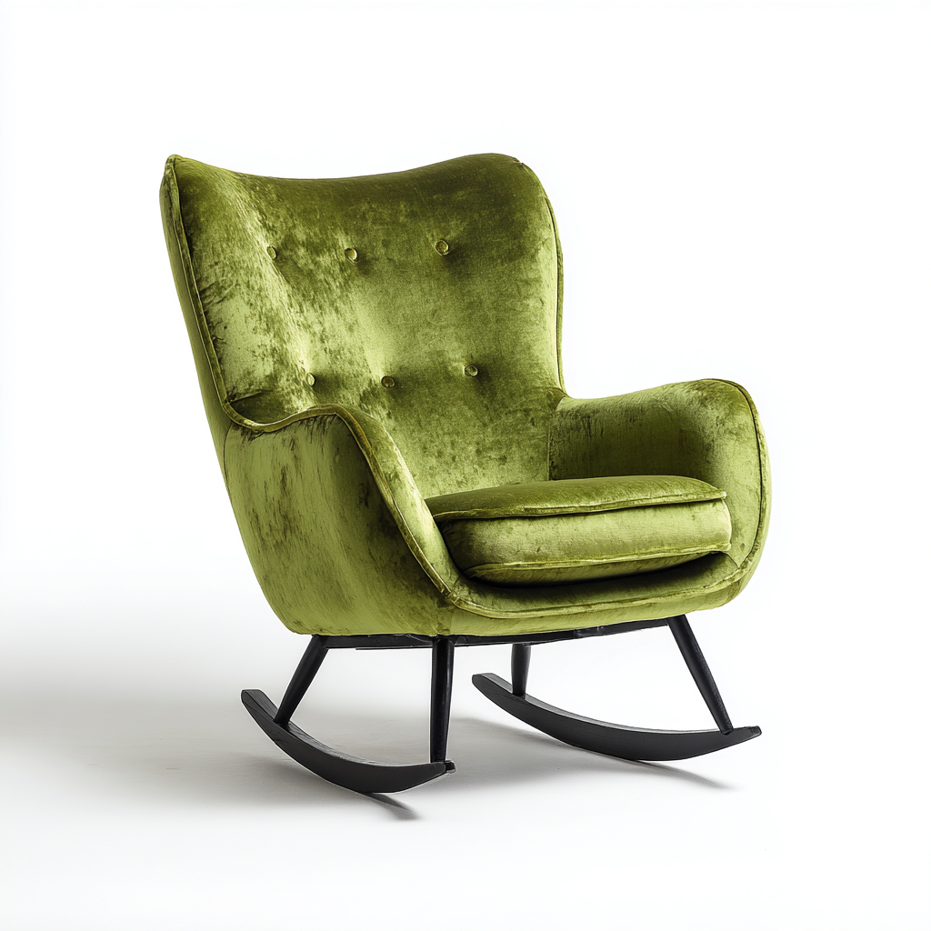 Mecedora tapizada - tela suave 78x70x96 cm - verde - uso en sala de estar - diseño moderno- Nestupden