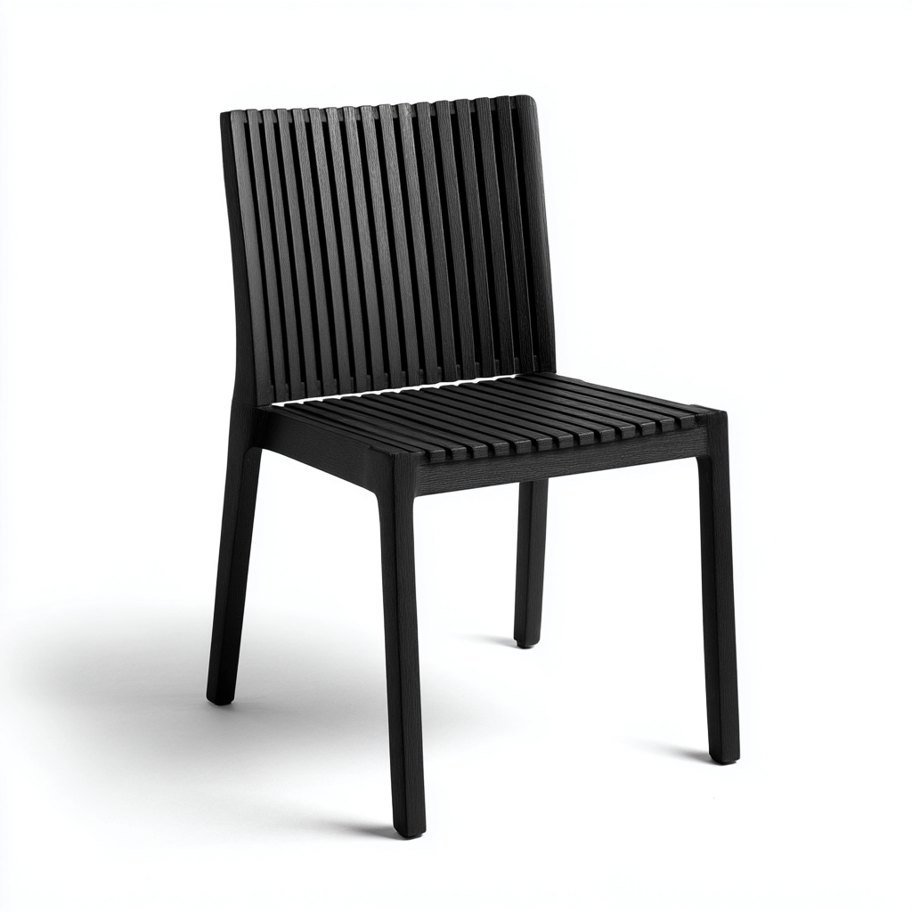 Silla de jardín-madera-55x50x82 cm-negro-estilo moderno-apta para jardín exterior- Nestupden