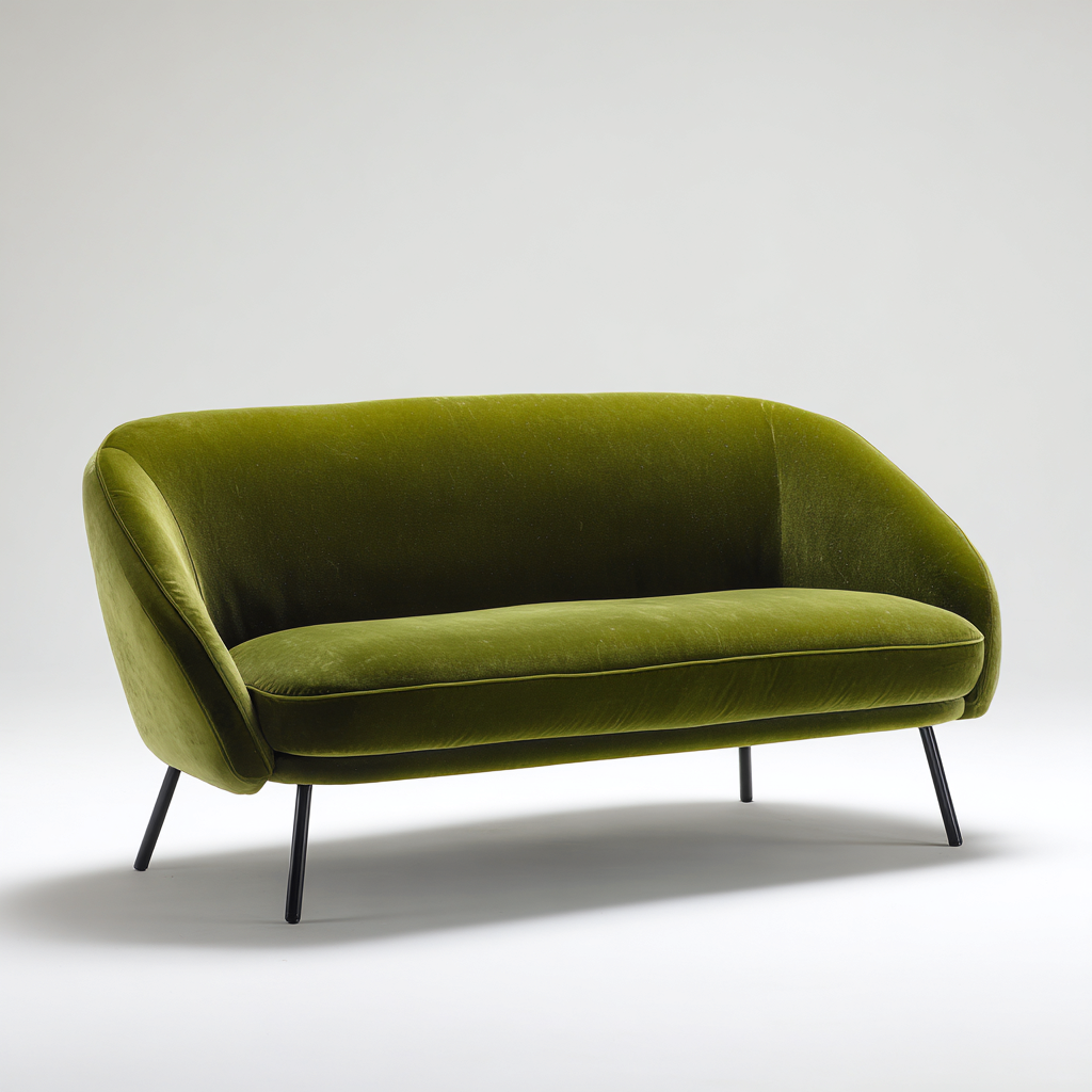 Sofá de 2 plazas de terciopelo 150x80x83 cm - verde - apto para salón - estilo moderno- Nestupden