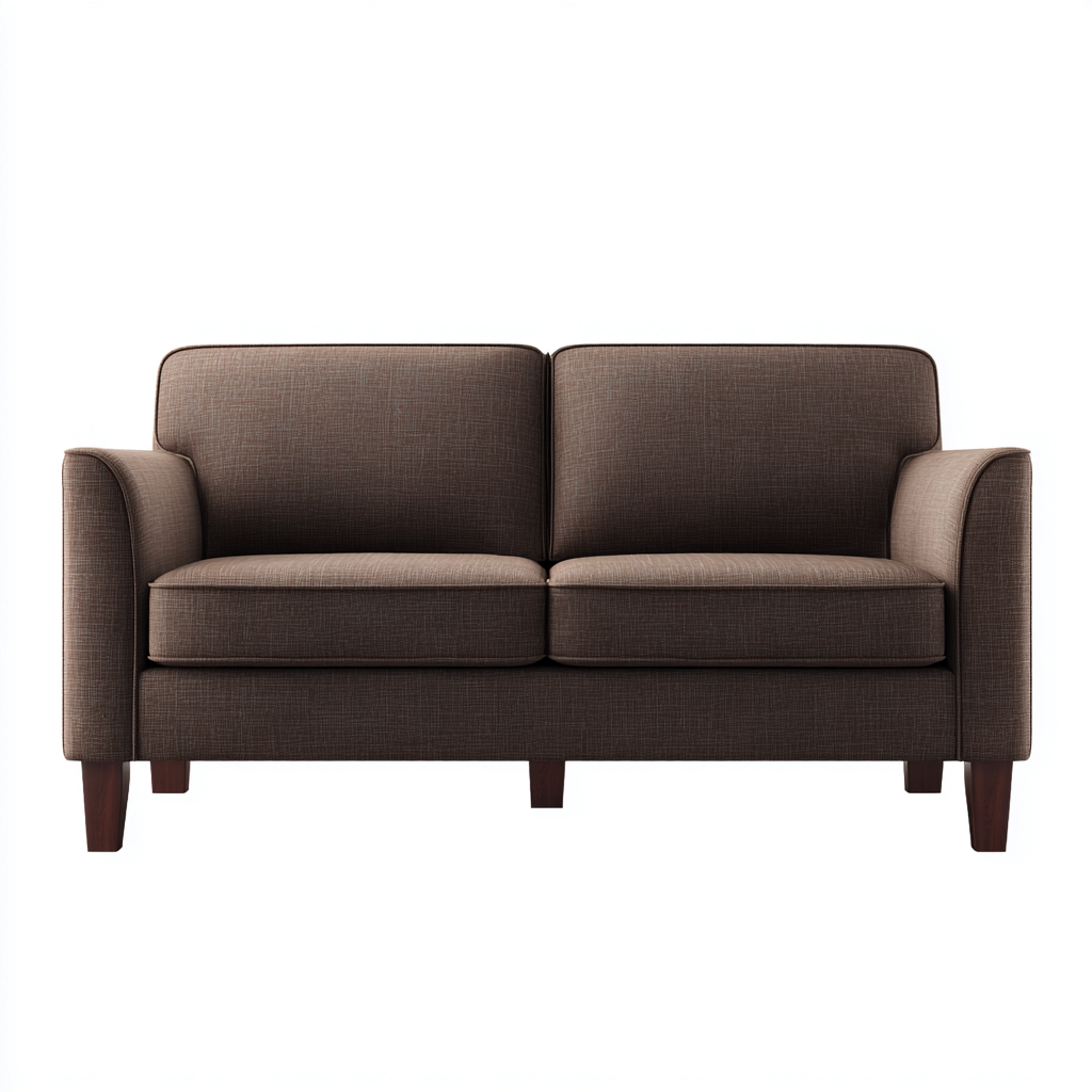 Sofá de 2 plazas de tela 152x82x83 cm - marrón - apto para salón - estilo clásico- Nestupden