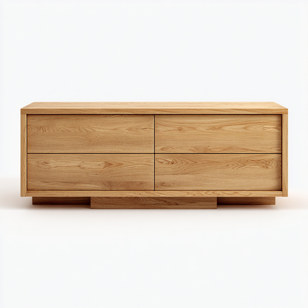 Mueble de TV madera maciza 160x40x55 cm - natural - apto para salón - diseño moderno- Nestupden
