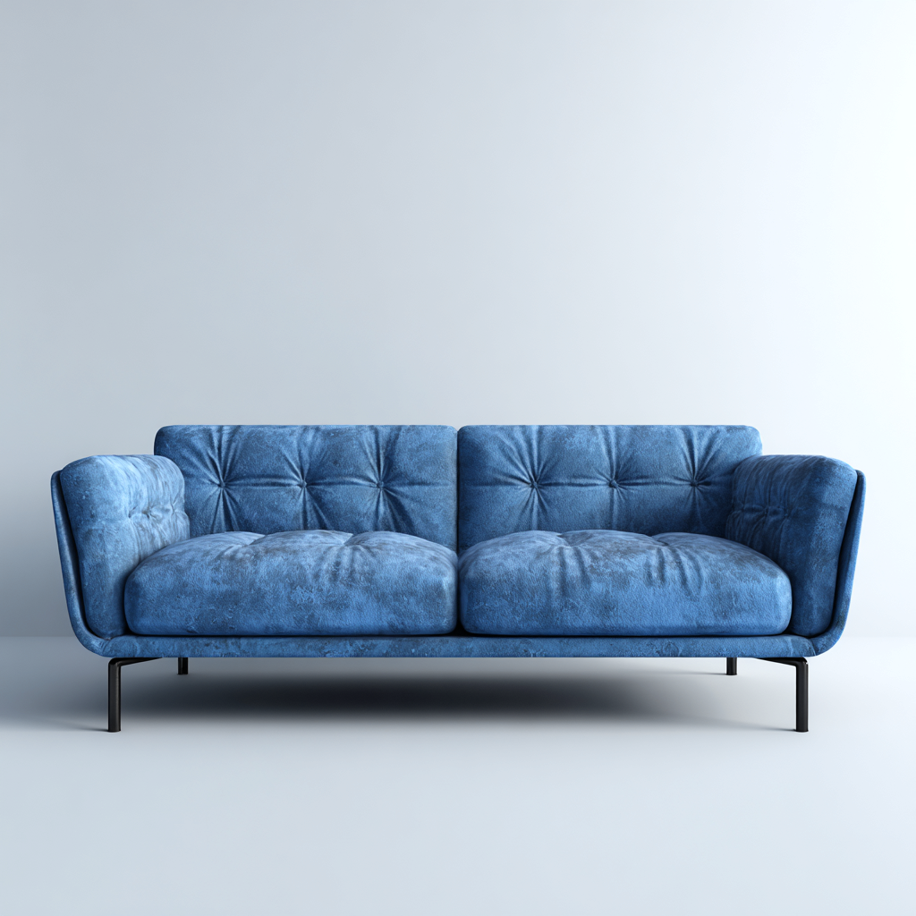 Sofá de 2 plazas tapizado 160x85x85 cm - azul - apto para salón - diseño moderno- Nestupden