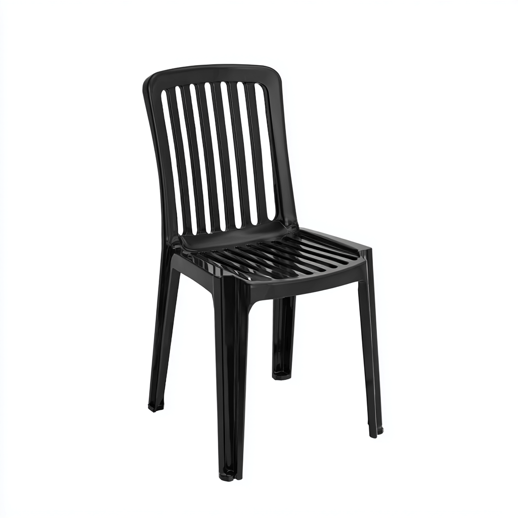 Silla de jardín-plástico-55x48x82 cm-negro-estilo moderno-apta para jardín exterior- Nestupden