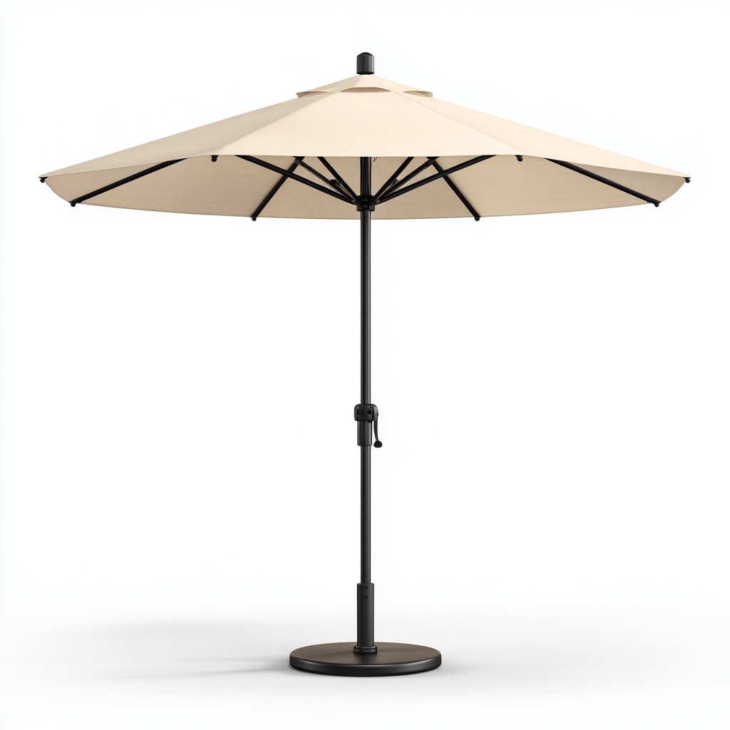 Sombrilla de jardín metal y tela 270x270x250 cm beige uso exterior - diseño funcional- Nestupden