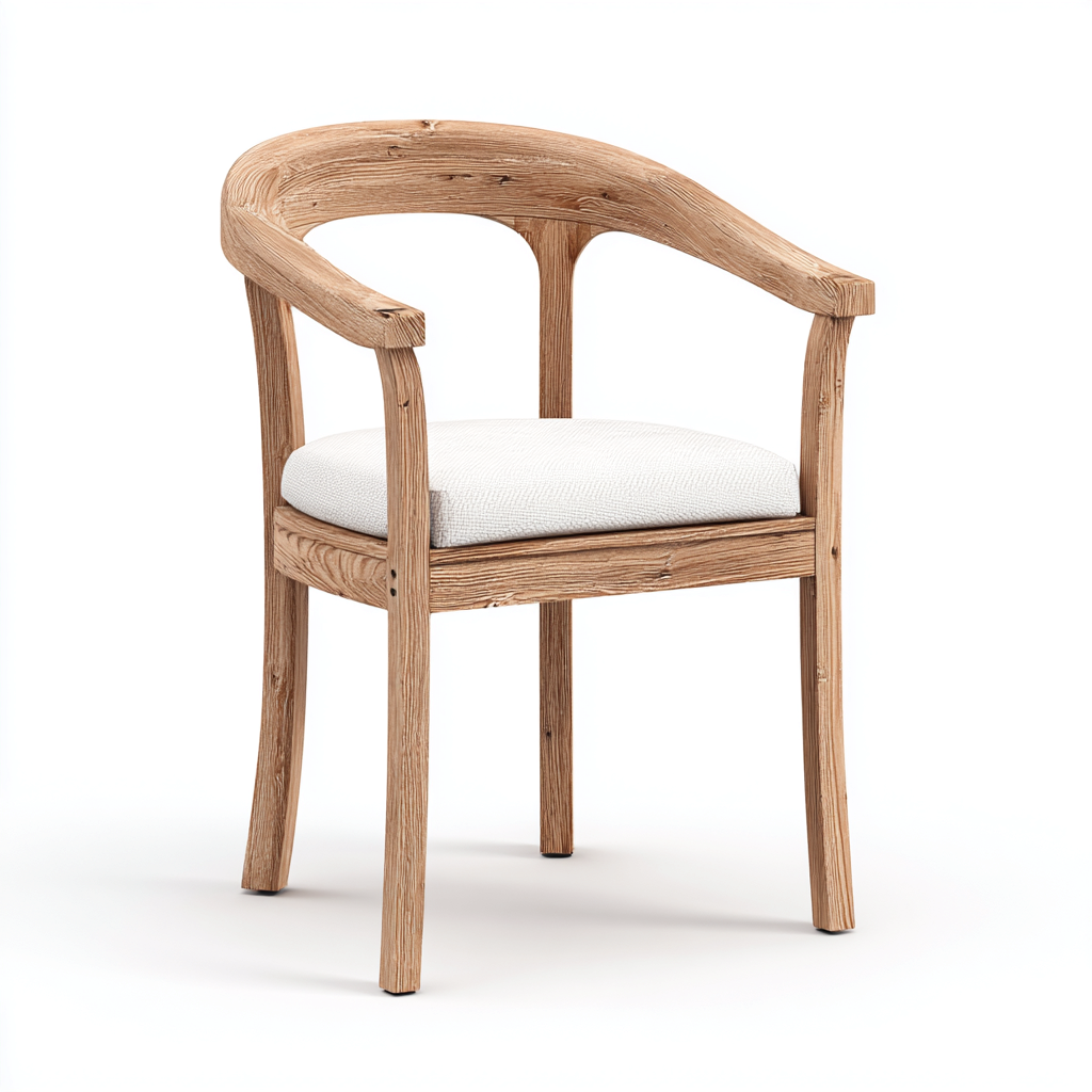 Silla de jardín estructura imitación madera y cojín beige 60x62x85 cm - madera - beige - apta para jardín exterior - diseño natural- Nestupden