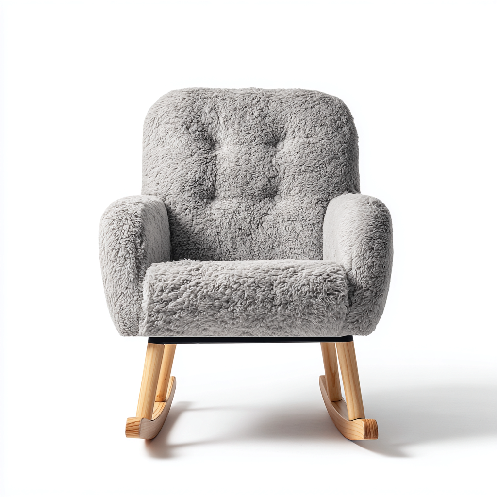 Mecedora tapizada - tela suave 78x70x95 cm - gris - uso en sala de estar - diseño moderno- Nestupden