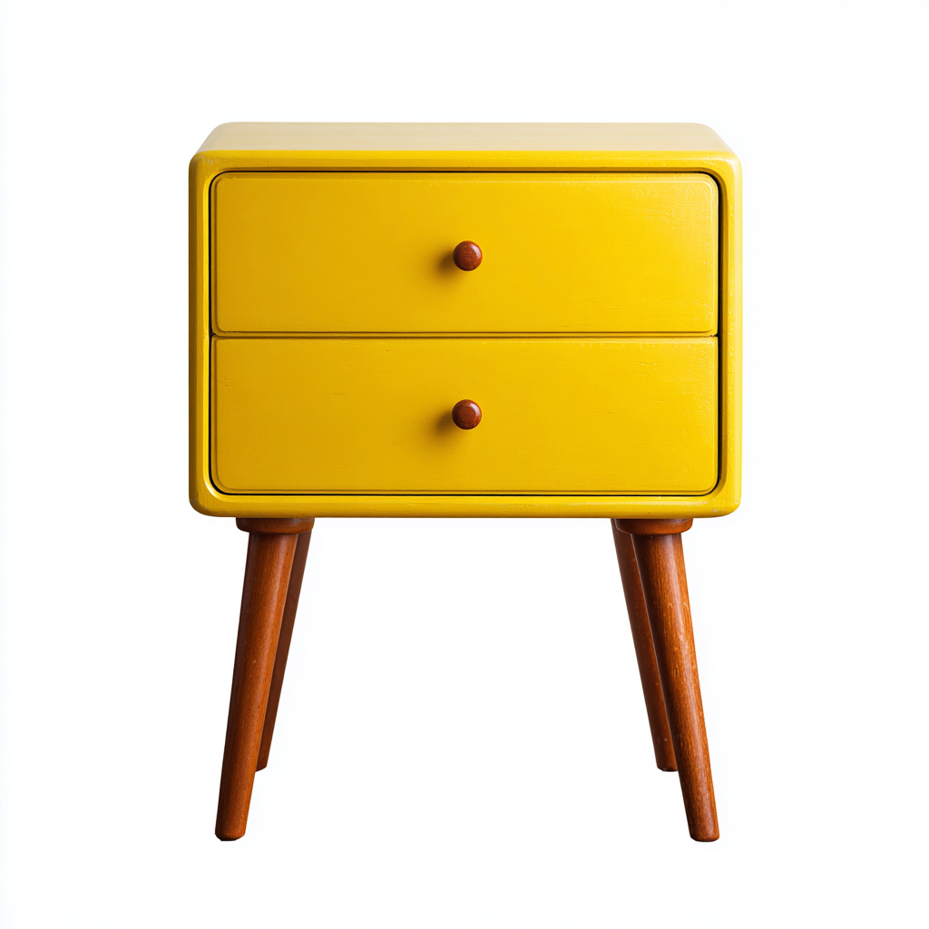 Mesita de noche madera 50x40x55 cm - amarillo - madera - diseño moderno - apta para dormitorio- Nestupden