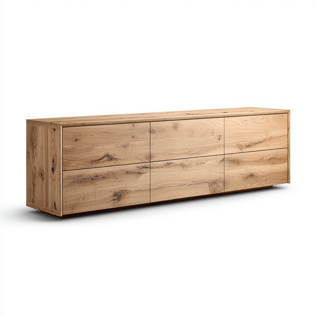 Mueble de TV madera maciza 175x44x62 cm - roble - apto para salón - diseño moderno- Nestupden
