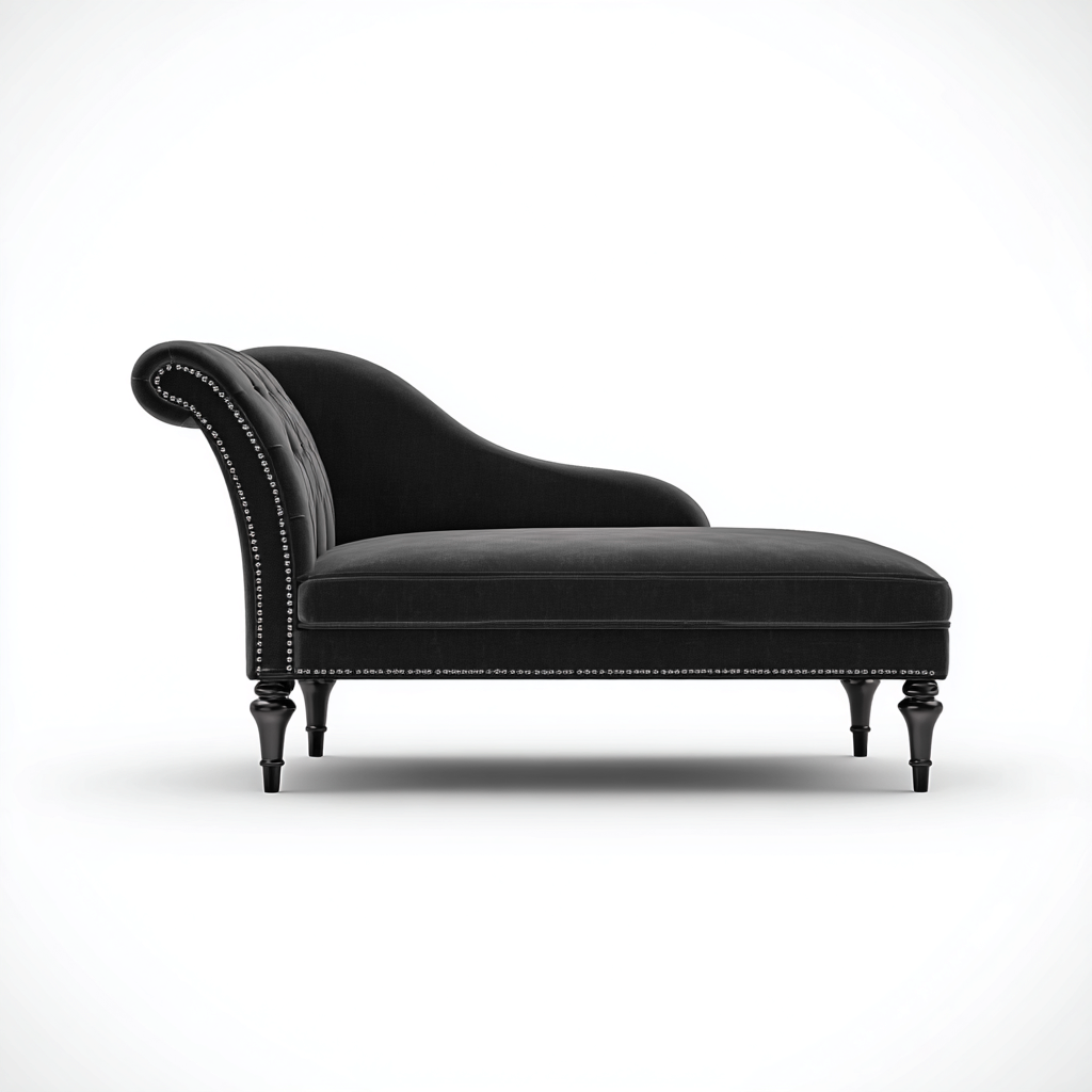 Sillón reclinable terciopelo 175x70x88 cm - negro - adecuado para salón - diseño clásico- Nestupden