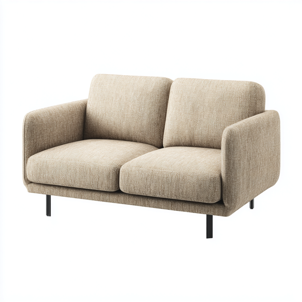 Sofá de 2 plazas de tela 158x88x82 cm - beige - apto para salón - diseño moderno- Nestupden