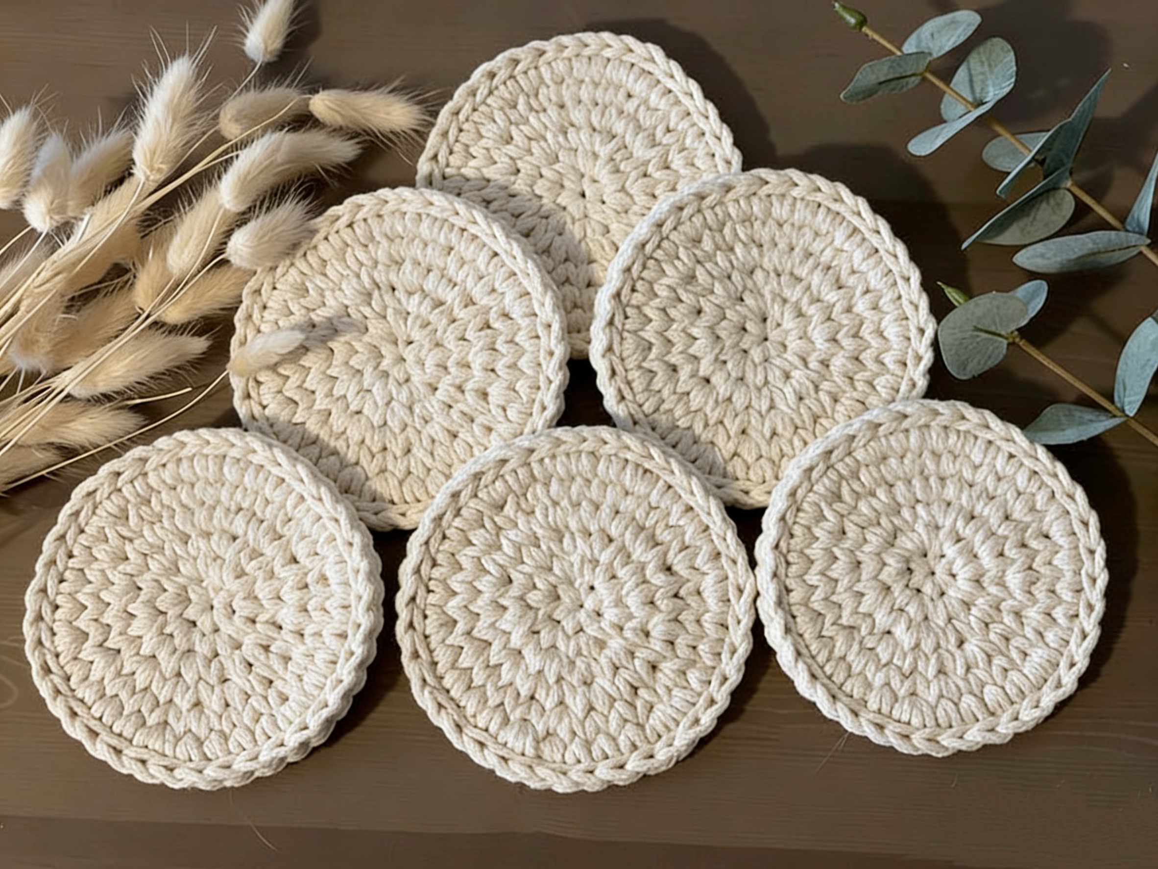 Ensemble de 6 sous-verres avec panier ovale au crochet
