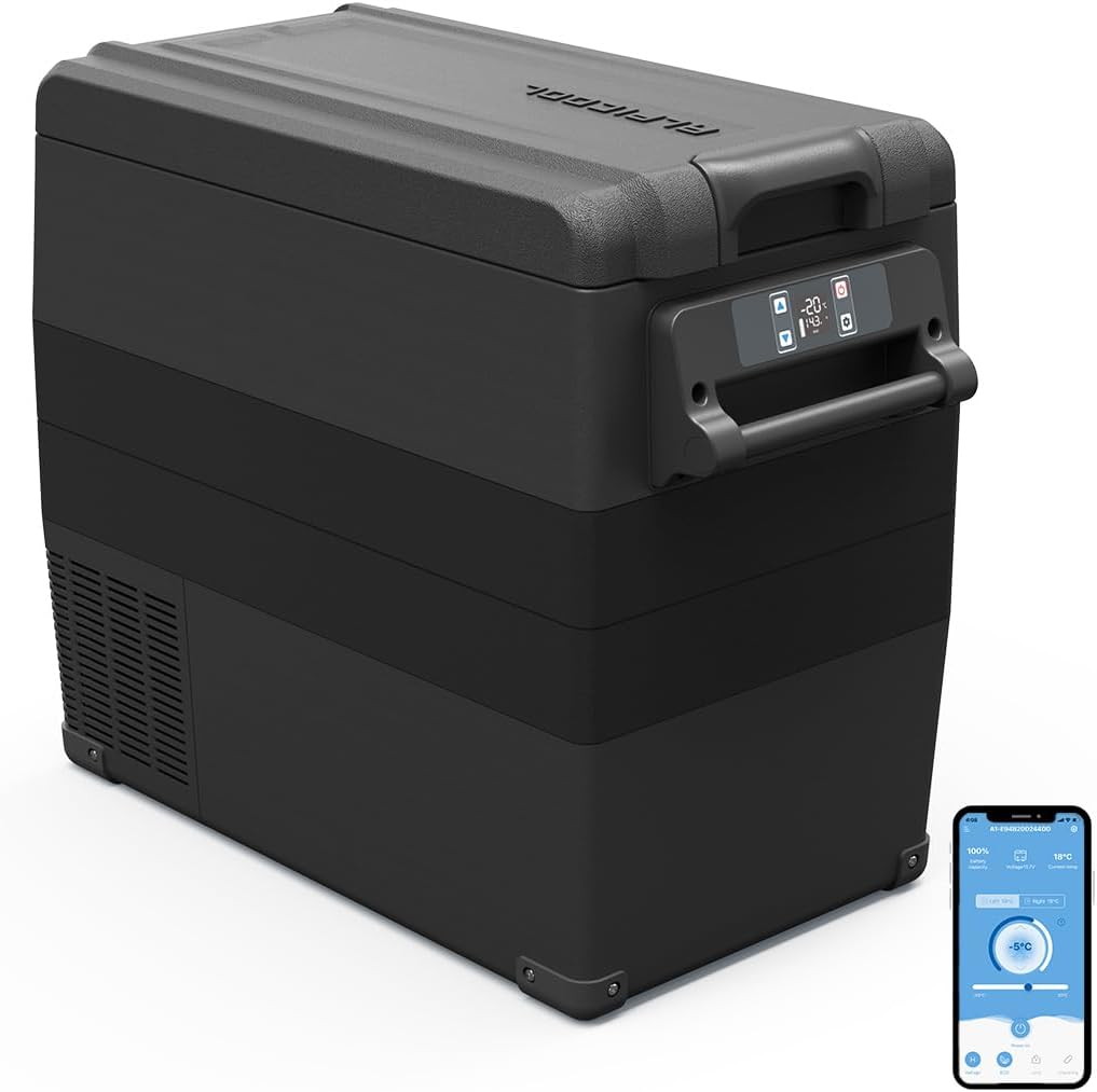 Alpicool NCF55 50L Glaciere Portable Réfrigérateur Voiture Camping Congélateur 12/24V Mini Frigo pour Maison, Bureau ou Pique-Nique en Plein Air/ -20 à 20℃