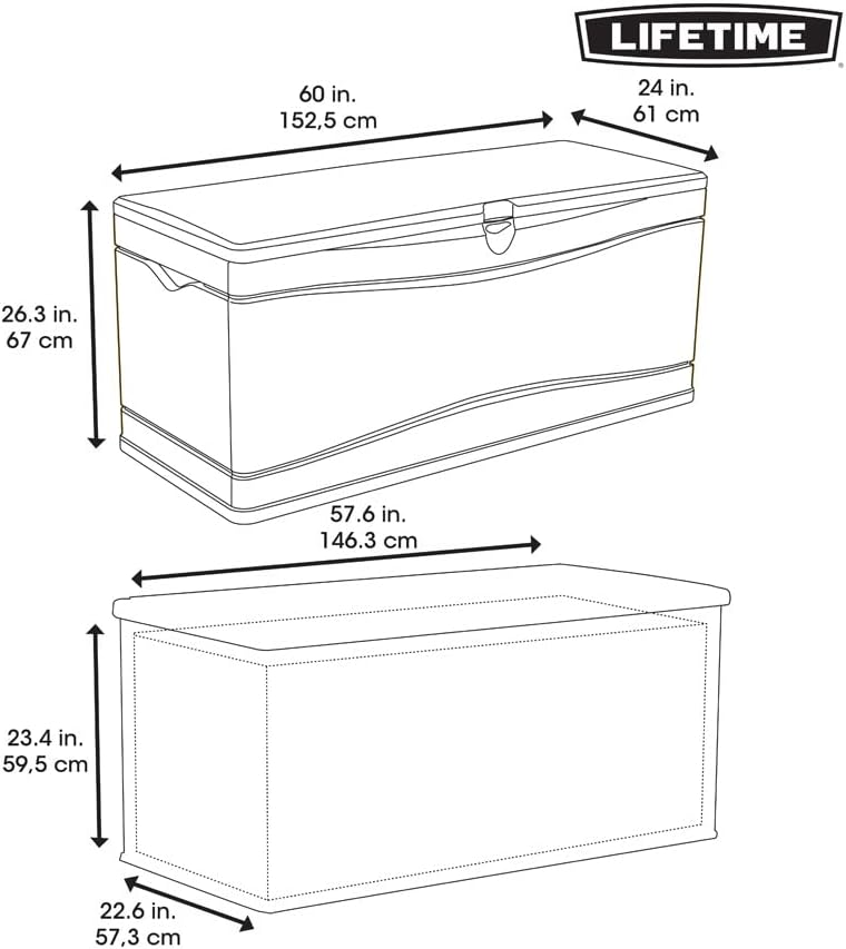 LIFETIME Coffre de Rangement extérieur Tan 152,4 x 61 x 67,3 cm