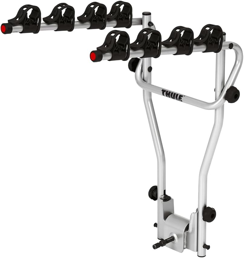 Thule HangOn 4, Porte-vélos de base sur boule d'attelage basculable et facile à utiliser (pour 4 vélos) 47 x 64 cm Noir