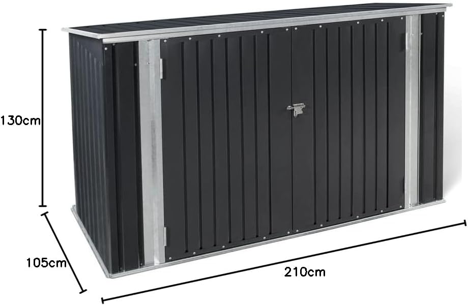 IDMarket - Abri de Jardin en métal verrouillable Multi-Rangement pour Stockage vélos, Outils, poubelles