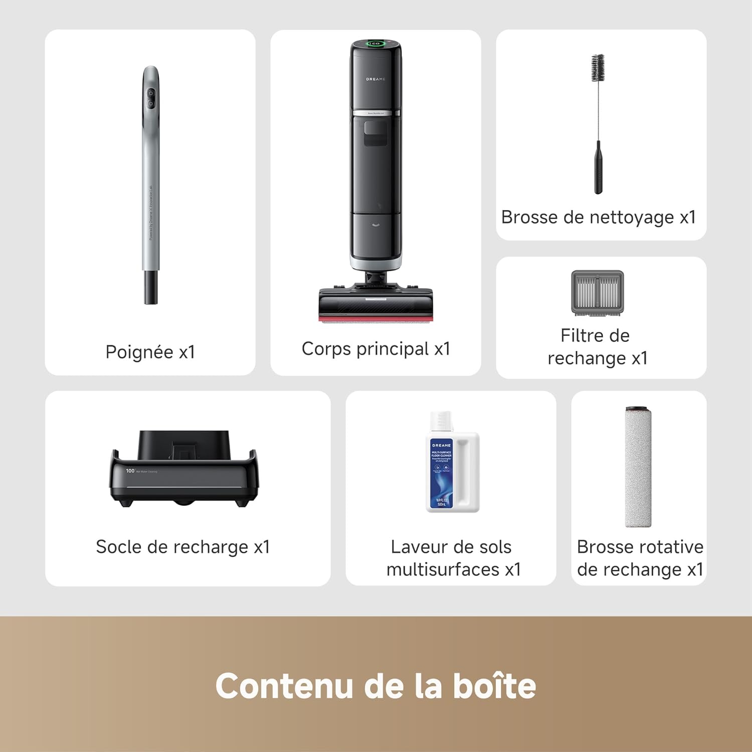 DREAME H15 Pro Heat Aspirateur Laveur, Nettoyage des sols à 85°C, bras robotisé IA GapFree, capteur RVB intelligent, 22 000Pa, 0 nœuds, lavage brosse à 100°C,séchage en 5 min à 90°C,contrôle par appli