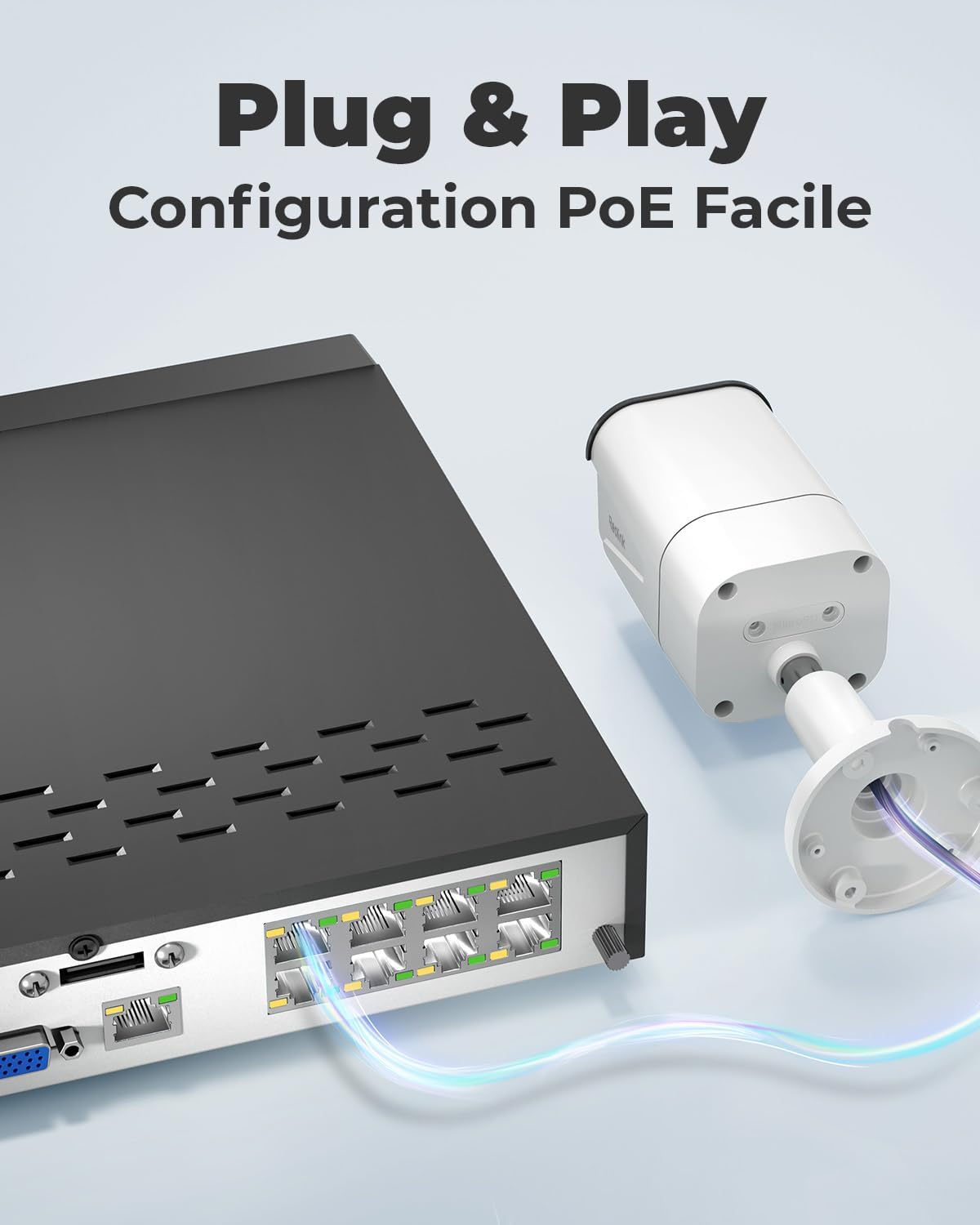 Reolink 4K Caméra de Surveillance Extérieure, Détection de Personne et Véhicule, Kit Vidéo Surveillance avec 8CH 2To NVR et Caméra IP PoE 4X 8MP, 30 Mètres Vision Nocturne avec Audio, RLK8-800B4
