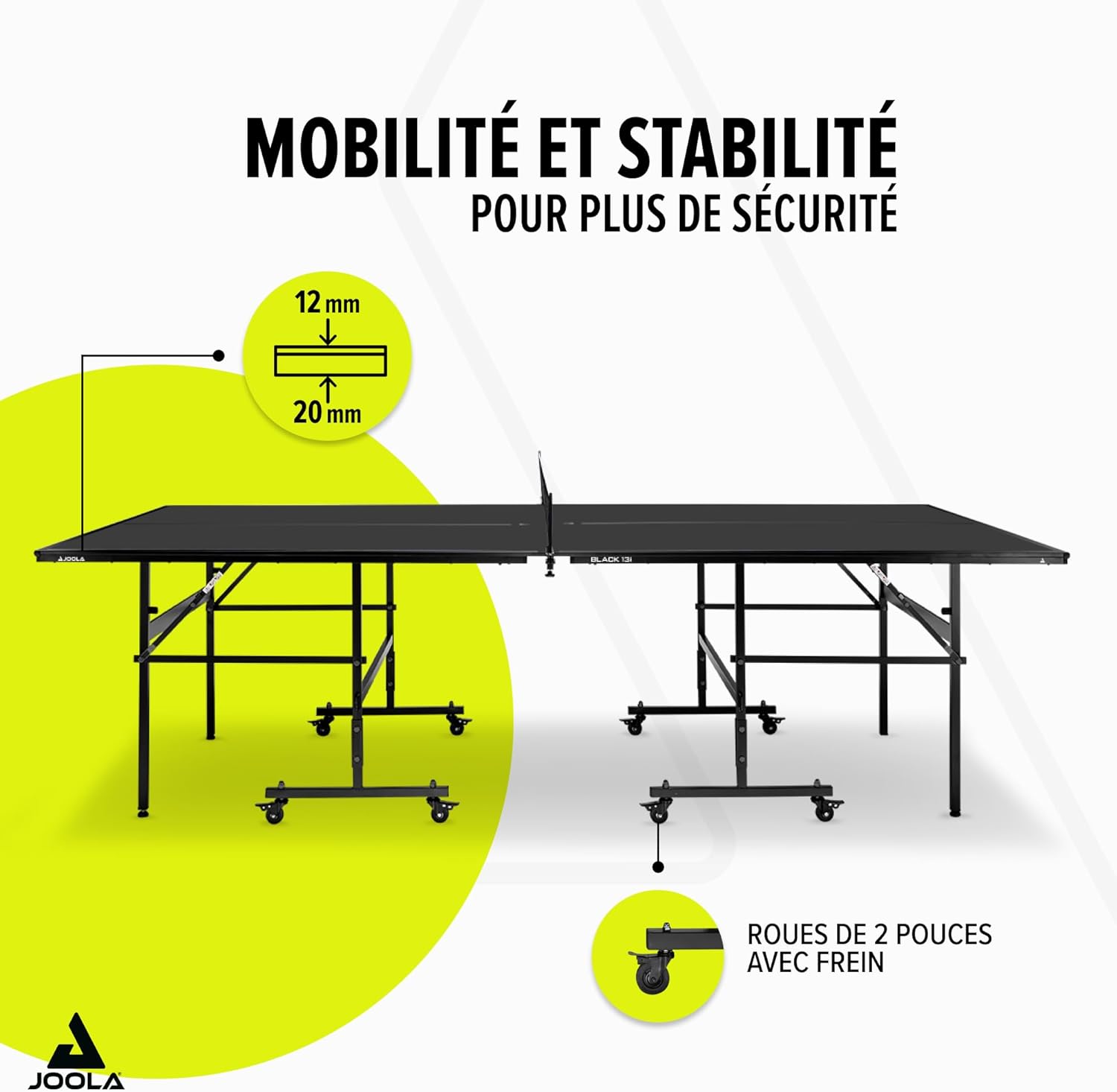 JOOLA Tables de Tennis de Table Inside, Table de ping-Pong d'intérieur, Piètement Pliable - Montage Rapide - Filet Inclus, 274 x 152,5 x 76 cm