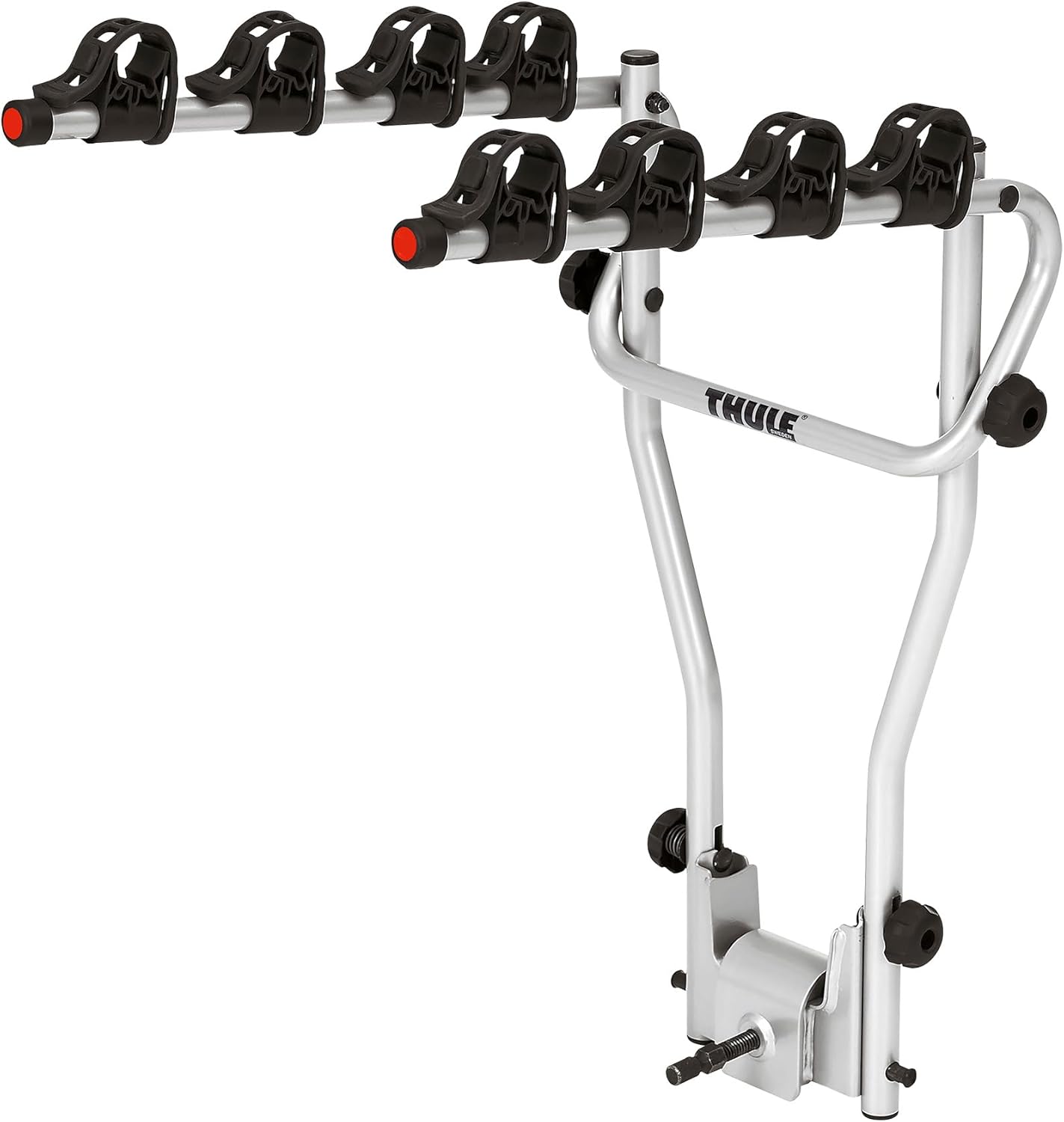 Thule HangOn 4, Porte-vélos de base sur boule d'attelage basculable et facile à utiliser (pour 4 vélos) 47 x 64 cm Noir