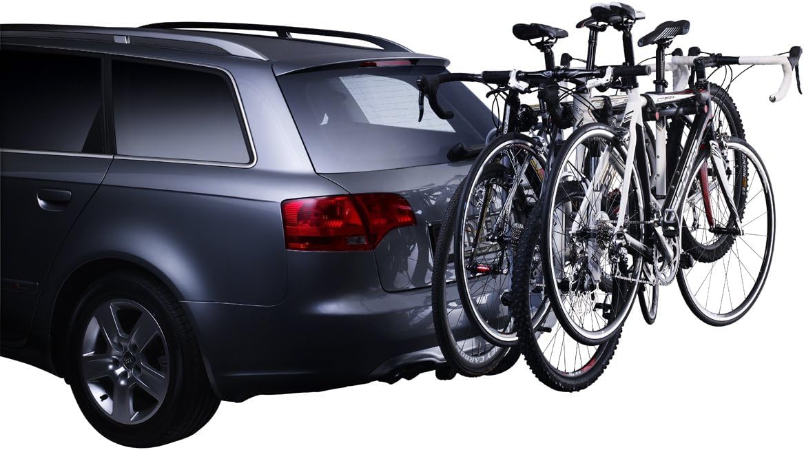 Thule HangOn 4, Porte-vélos de base sur boule d'attelage basculable et facile à utiliser (pour 4 vélos) 47 x 64 cm Noir