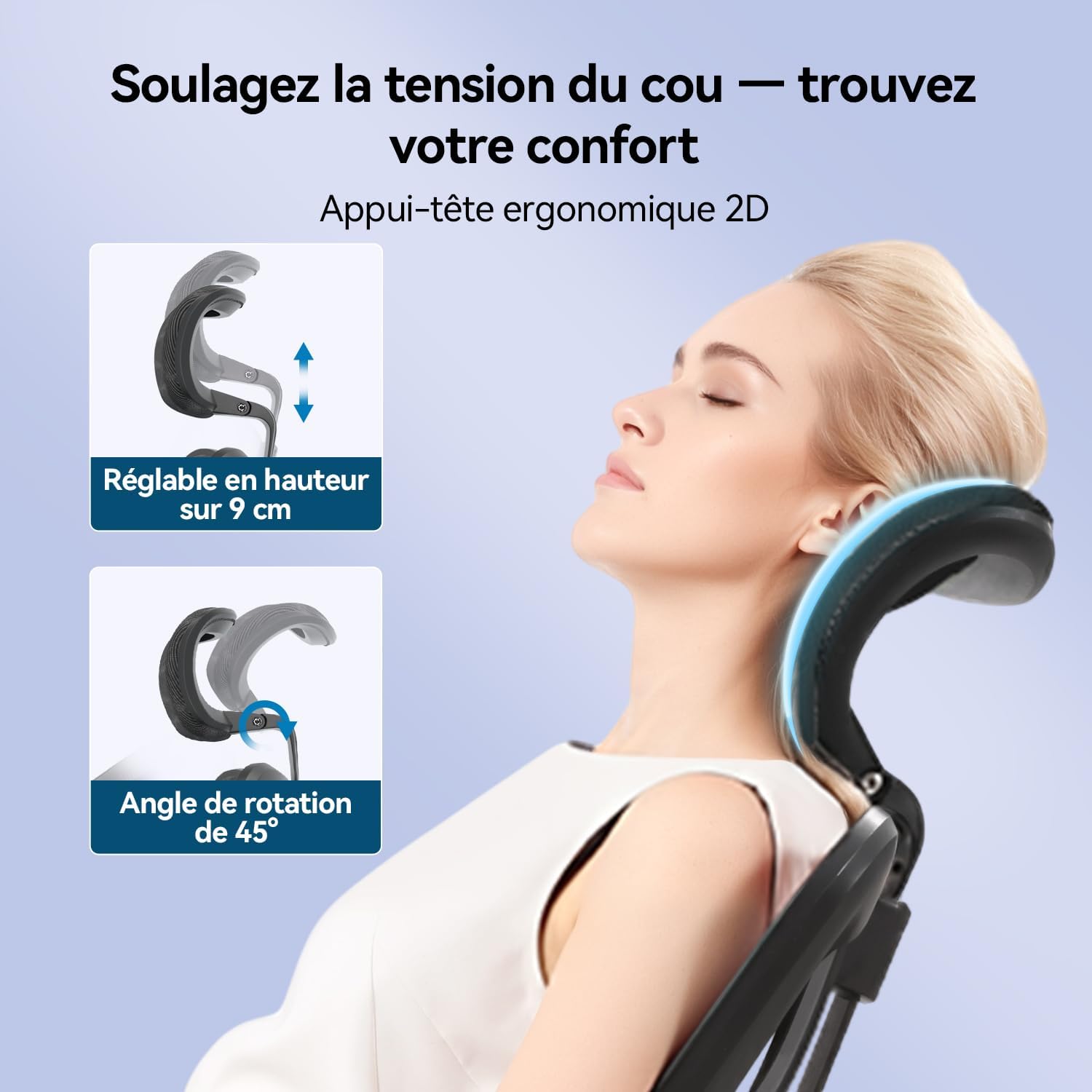 SIHOO Chaise de Bureau Ergonomique pour Ordinateur avec appuie-tête réglable, Dossier et accoudoirs en Maille Noir Mesh Chiar