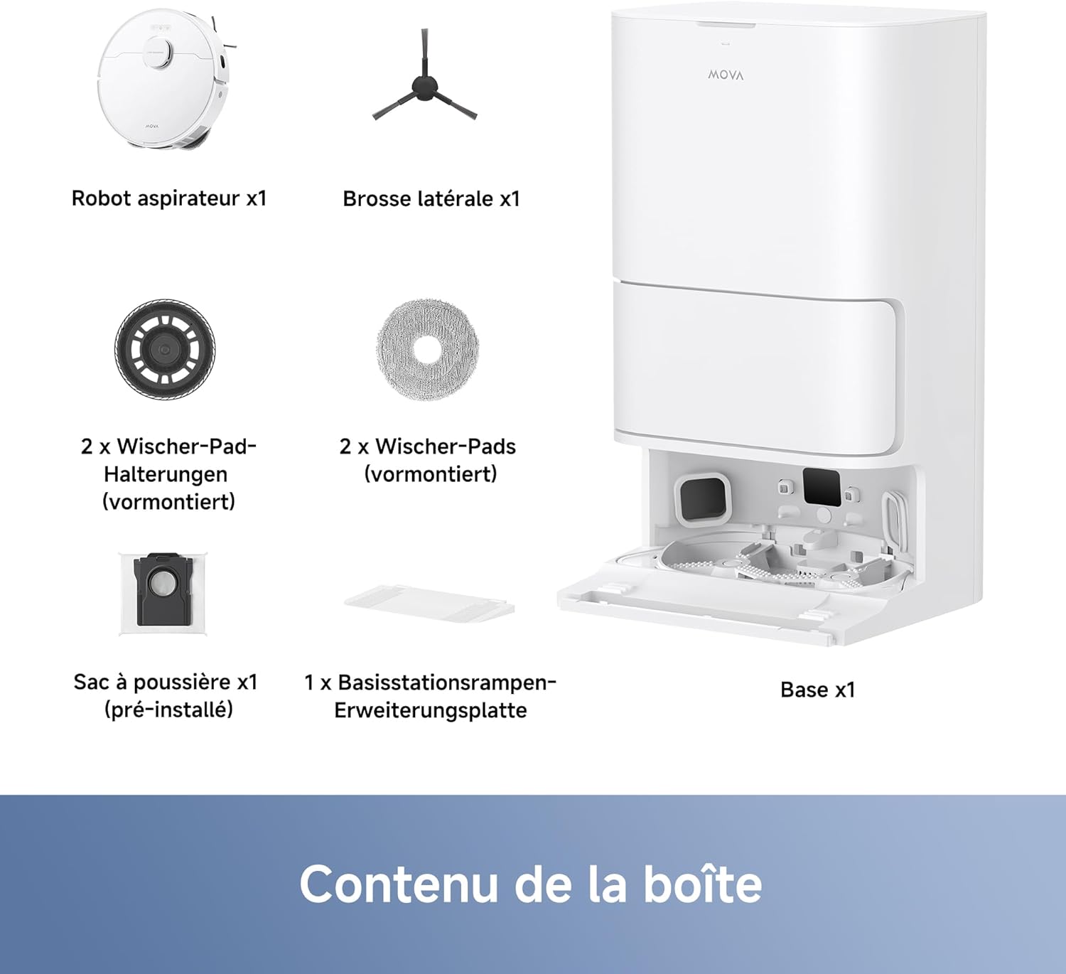 MOVA E30 Ultra Robot Aspirateur Laveur avec Vidage Automatique, Nettoyage Automatique des Serpillières, Technologie RoboSwing, Levage des Serpillières à 10,5 mm, Aspiration de 7 000 Pa