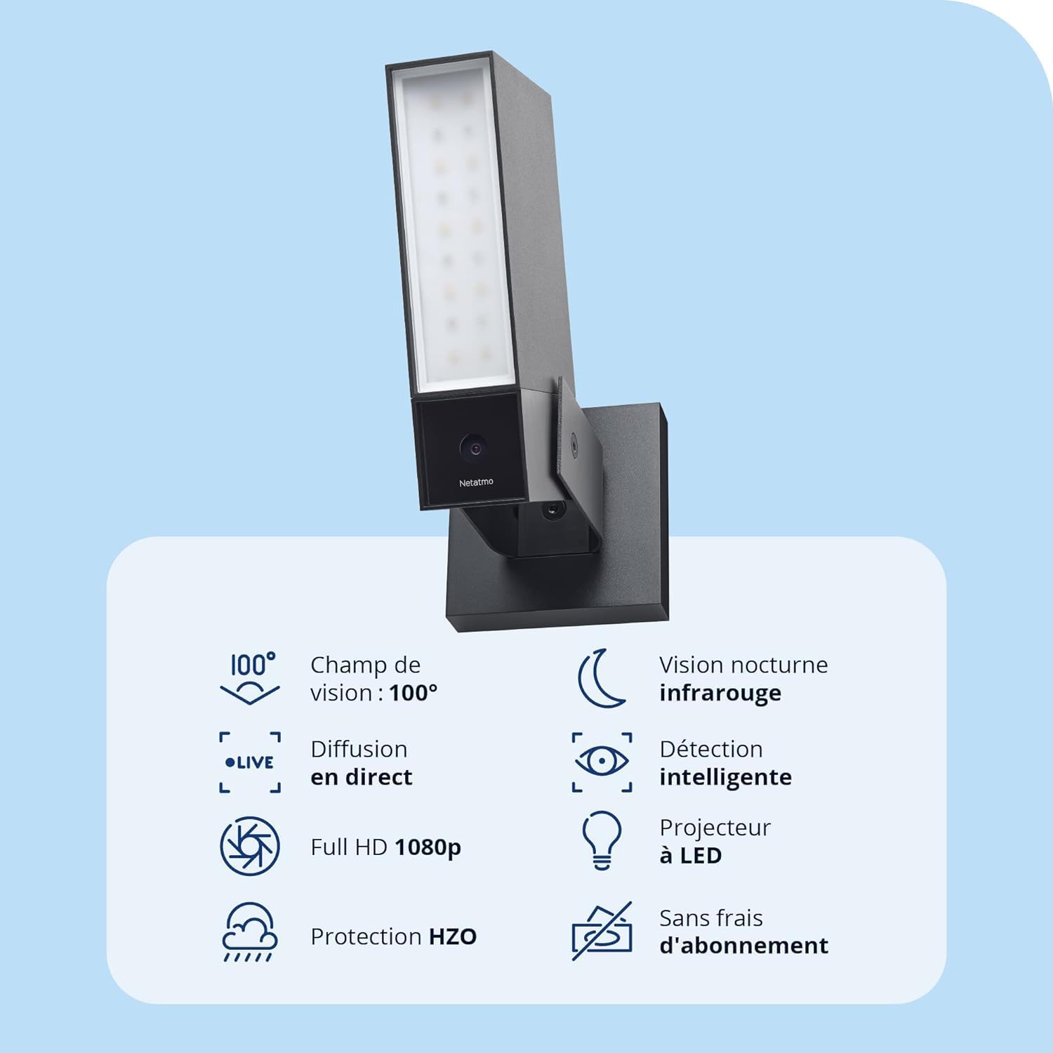 Netatmo Pack 2 Caméras Extérieures, Éclairage Intégré, Détection de Personnes, 1920p, Wi-FI, Voitures et Animaux, Aluminium Noir, NBU-2-NOC-AMZ