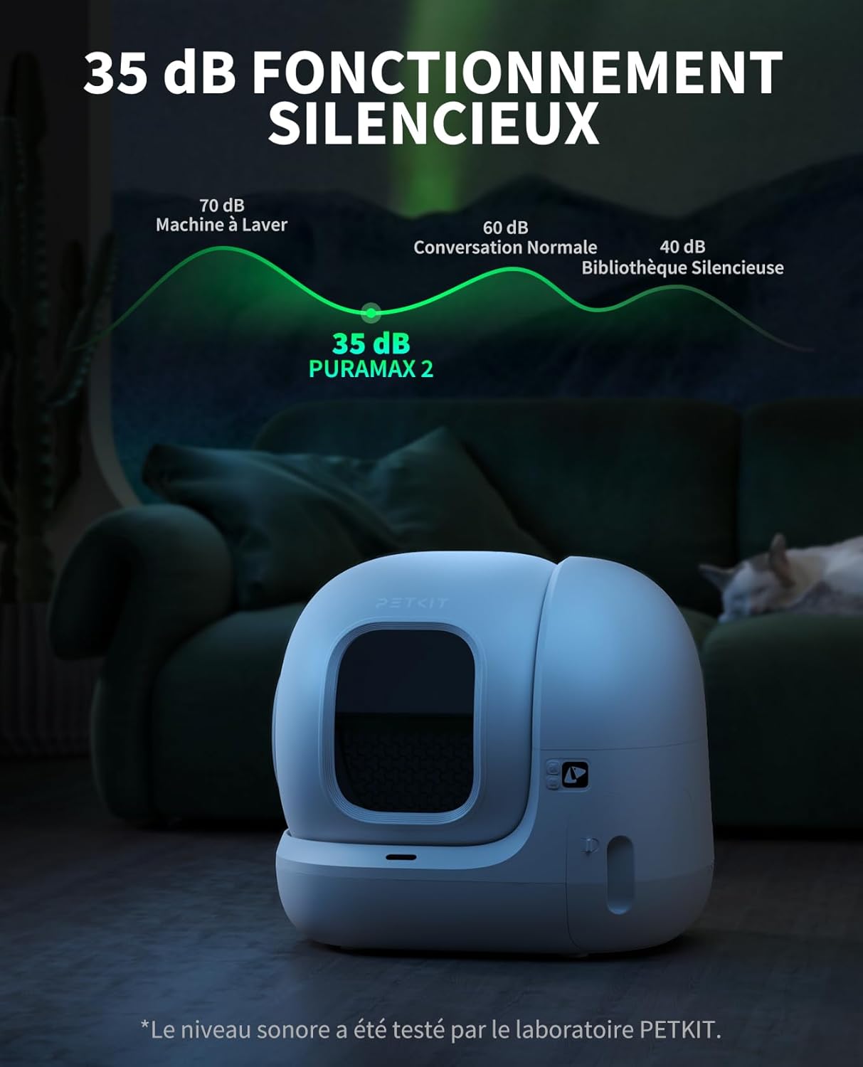 PETKIT Pura Max 2 Litiere Chat Autonettoyante, Bac à Litter Automatic Amélioré, Anti-fuites/Pincement/Odeur, xSecure, Contrôle APP, Capacité 76L pour Plusieurs Chats