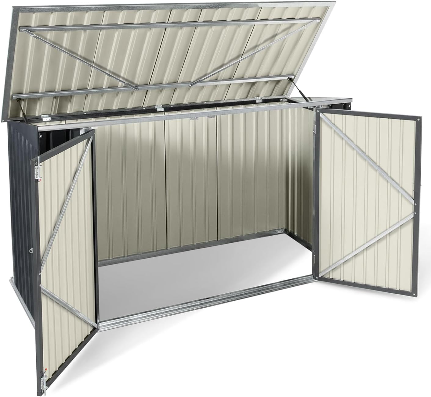IDMarket - Abri de Jardin en métal verrouillable Multi-Rangement pour Stockage vélos, Outils, poubelles