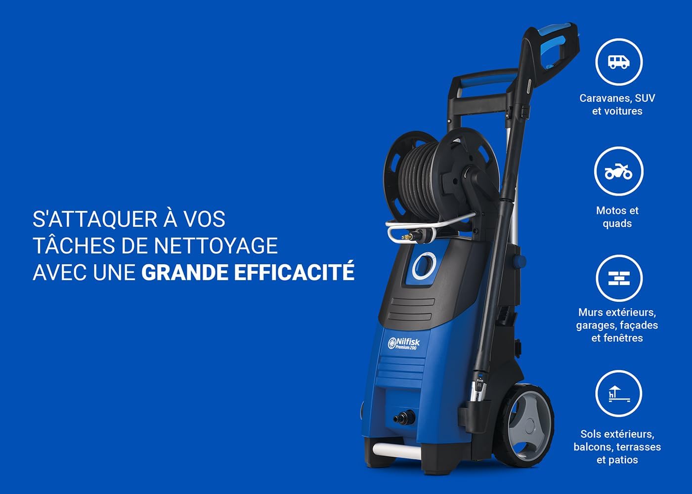 Nilfisk Nettoyeur Haute Pression Premium 200 Bars - Grande Performant pour Le Jardin, Terrasse et Voiture (3300 W) 128471362
