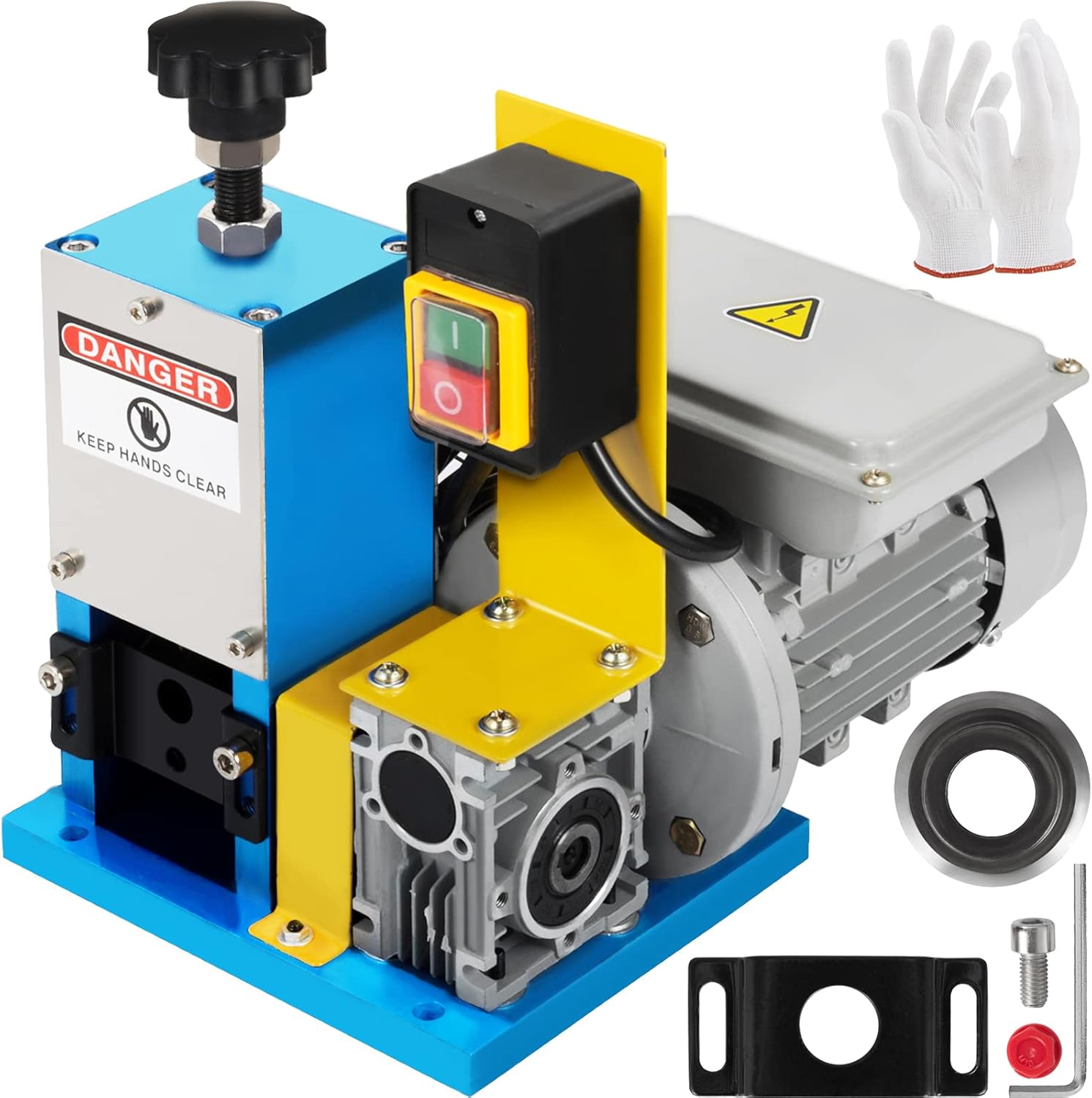 VEVOR Machine à Dénuder électrique HXSMS-025, Pince à dénuder électrique x1 lame, pour recycler les fils de cuivre/enlever l'isolant en plastique et en caoutchouc des fils de ferraille intacts