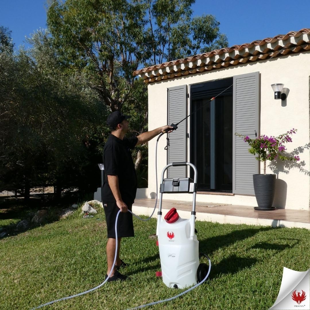 PHOENIX - Pro Sprayer Evo Pulvérisateur Électrique 35L - 1 Batterie Lithium 18V - Portée 10m - Autonomie 3h - Idéal pour Démoussage, Nettoyage et Entretien Extérieur - Pulvérisateur Toiture