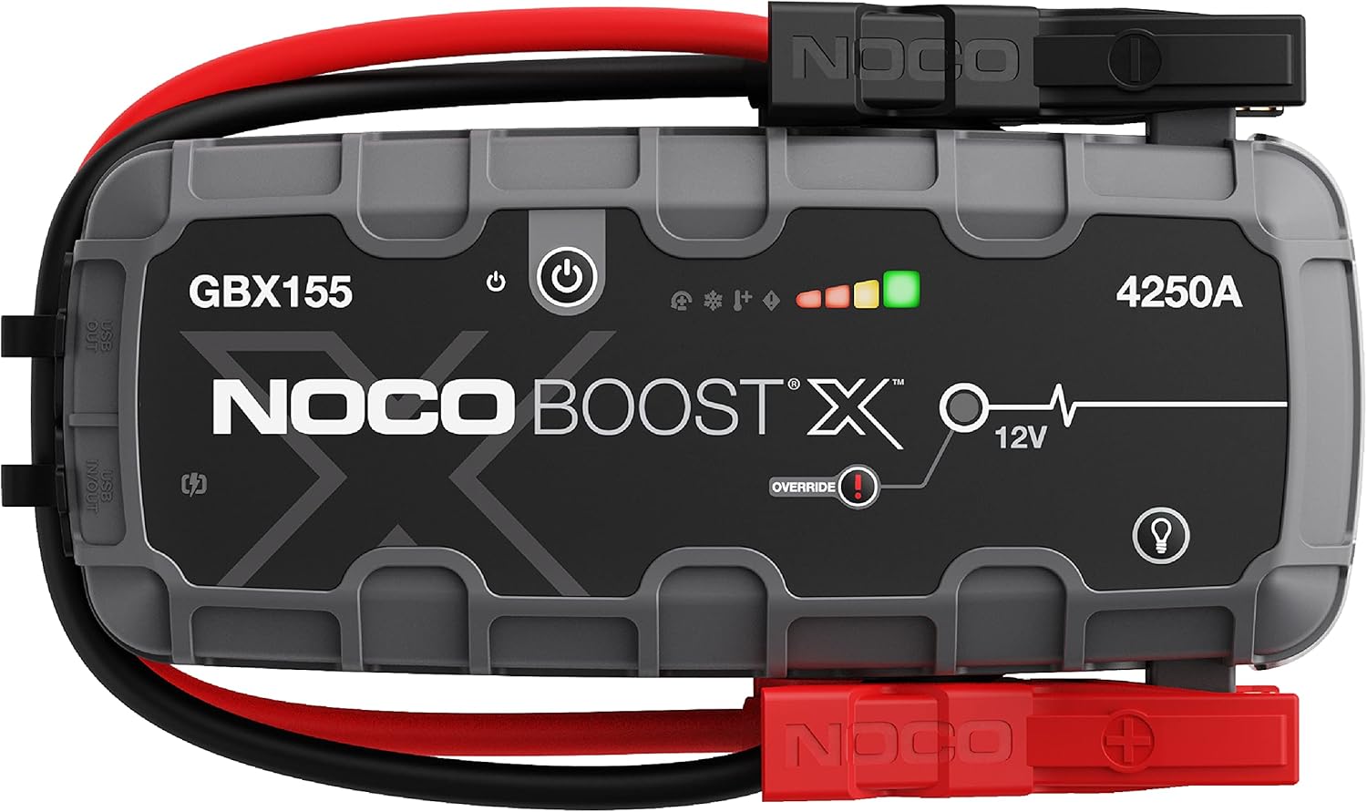NOCO Boost X GBX155: Booster Batterie UltraSafe 4250A – Démarreur Lithium 12V Portable avec Powerbank et Chargeur USB – pour Moteurs Essence 10,0L et Diesel 8,0L