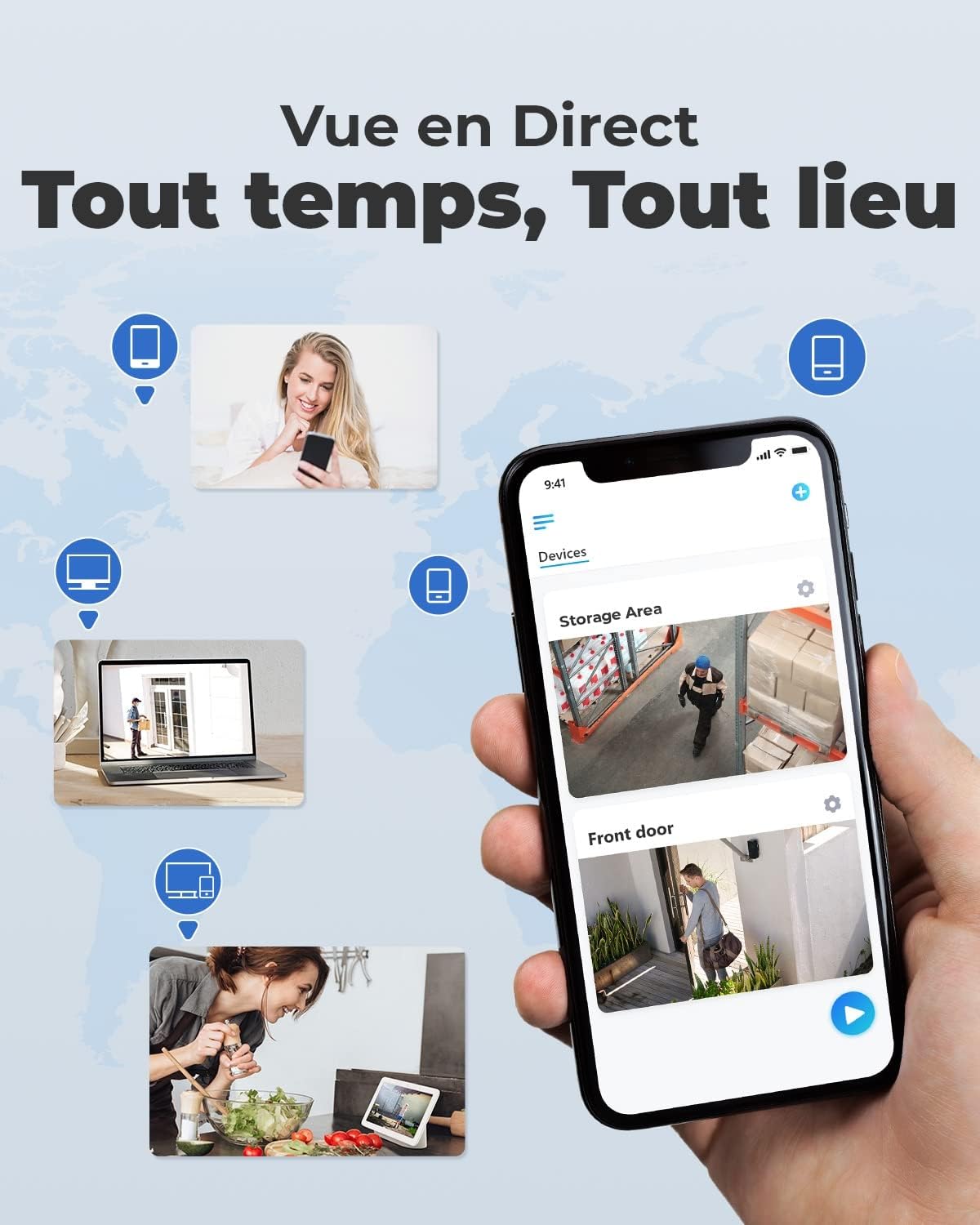 Reolink 4K Caméra de Surveillance Extérieure, Détection de Personne et Véhicule, Kit Vidéo Surveillance avec 8CH 2To NVR et Caméra IP PoE 4X 8MP, 30 Mètres Vision Nocturne avec Audio, RLK8-800B4