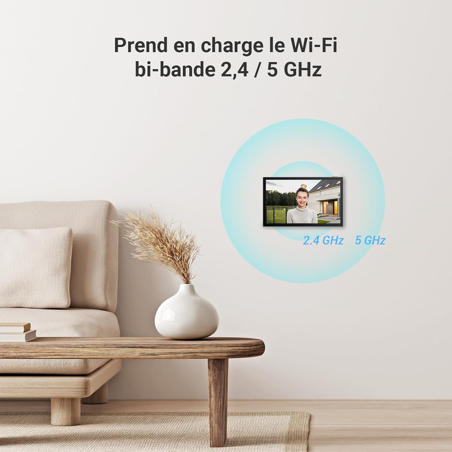 EZVIZ HP7 2K Visiophone Connecté Interphone Vidéo, 7 Pouces Moniteur Tactile, Unlock à Distance, 2 Fils, Détection Humaine, Option RFID, Audio Bidirectionnel, Vision Nocturne, étanche, WiFi dual-Band