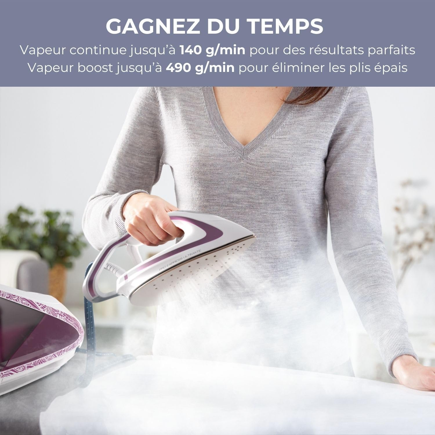 Calor Pro Express Ultimate, Centrale Vapeur Haute Pression, 7,3 Bars, Débit vapeur 490 g/min, 5 réglages, Fabriqué en France, GV9560C0