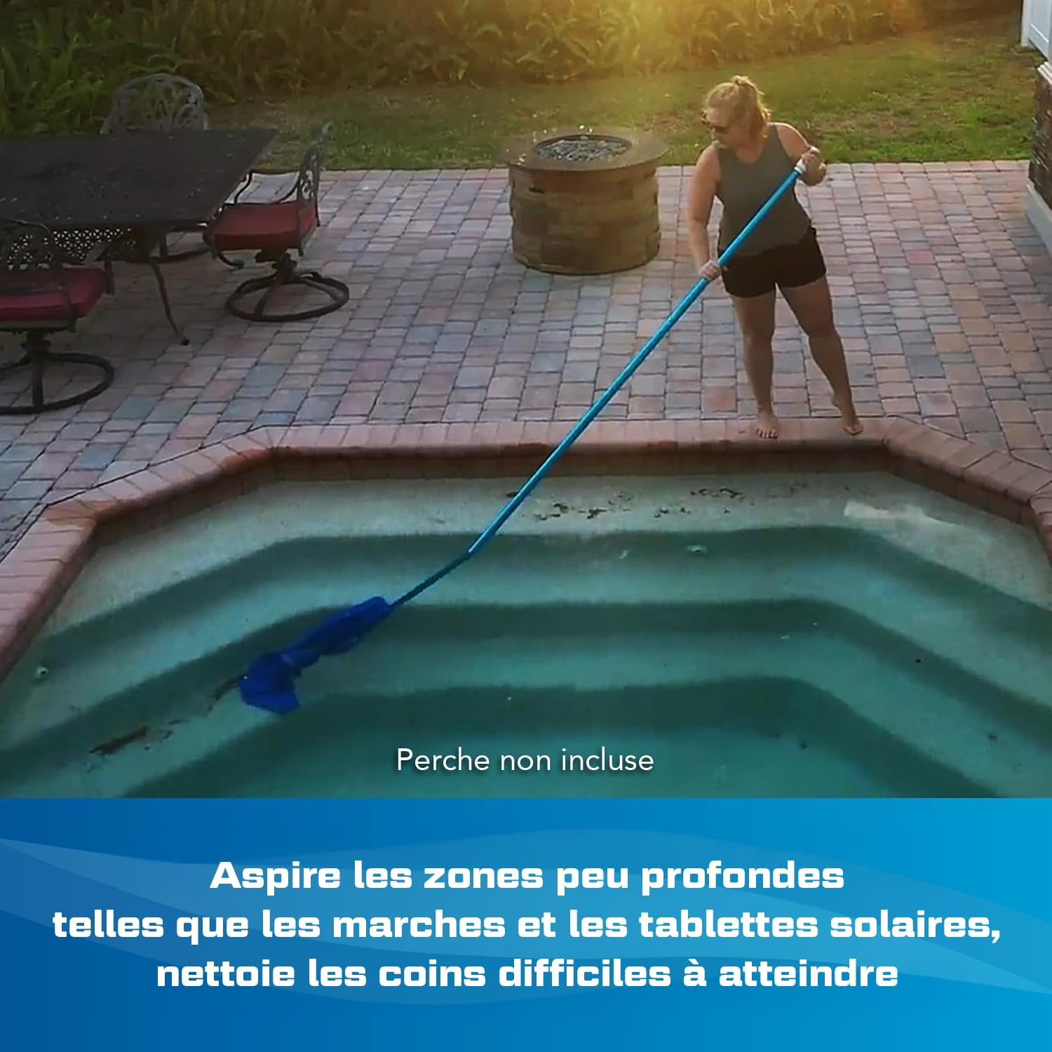 Water Tech POOL BLASTER Max Li Aspirateur de piscine, aspirateur de piscine sans fil avec moteur P30, aspirateur à main pour piscine et spa