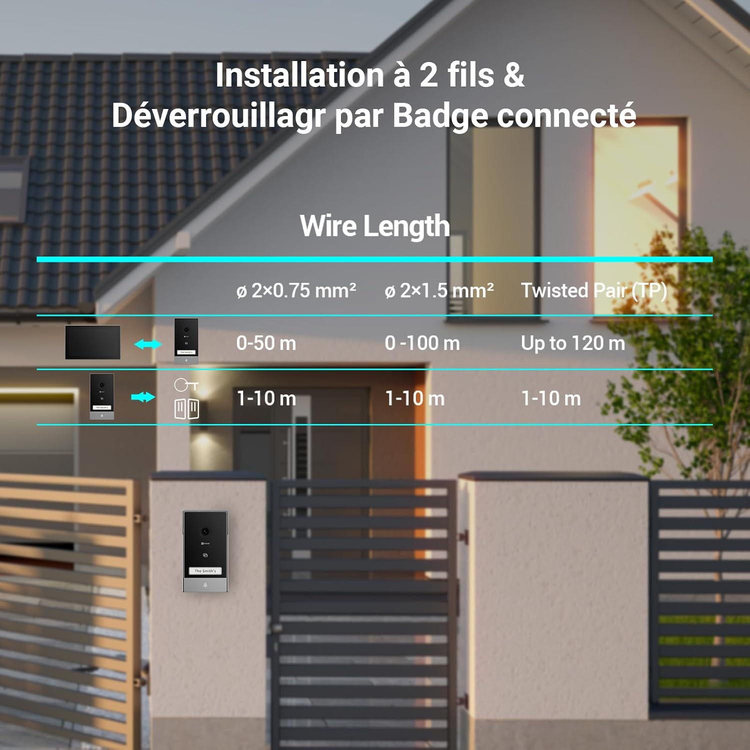 EZVIZ HP7 2K Visiophone Connecté Interphone Vidéo, 7 Pouces Moniteur Tactile, Unlock à Distance, 2 Fils, Détection Humaine, Option RFID, Audio Bidirectionnel, Vision Nocturne, étanche, WiFi dual-Band