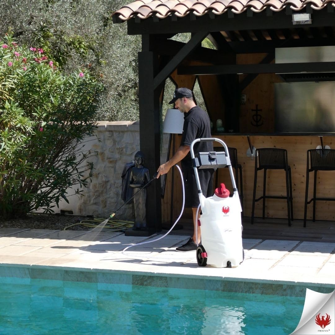 PHOENIX - Pro Sprayer Evo Pulvérisateur Électrique 35L - 1 Batterie Lithium 18V - Portée 10m - Autonomie 3h - Idéal pour Démoussage, Nettoyage et Entretien Extérieur - Pulvérisateur Toiture