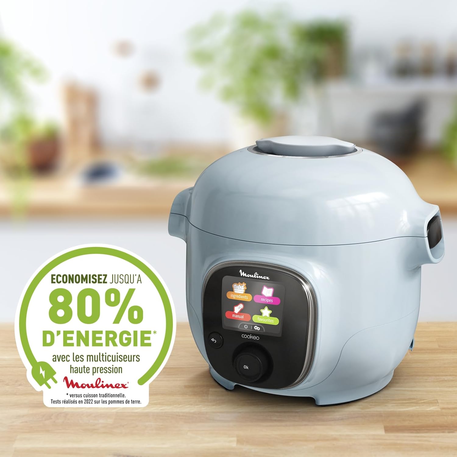 Moulinex Cookeo Mini Multicuiseur intelligent haute pression, 3 L, 2 personnes, 150 recettes intégrées, Cuisson sans surveillance, Guide pas à pas, Compact, Application Moulinex CE880410