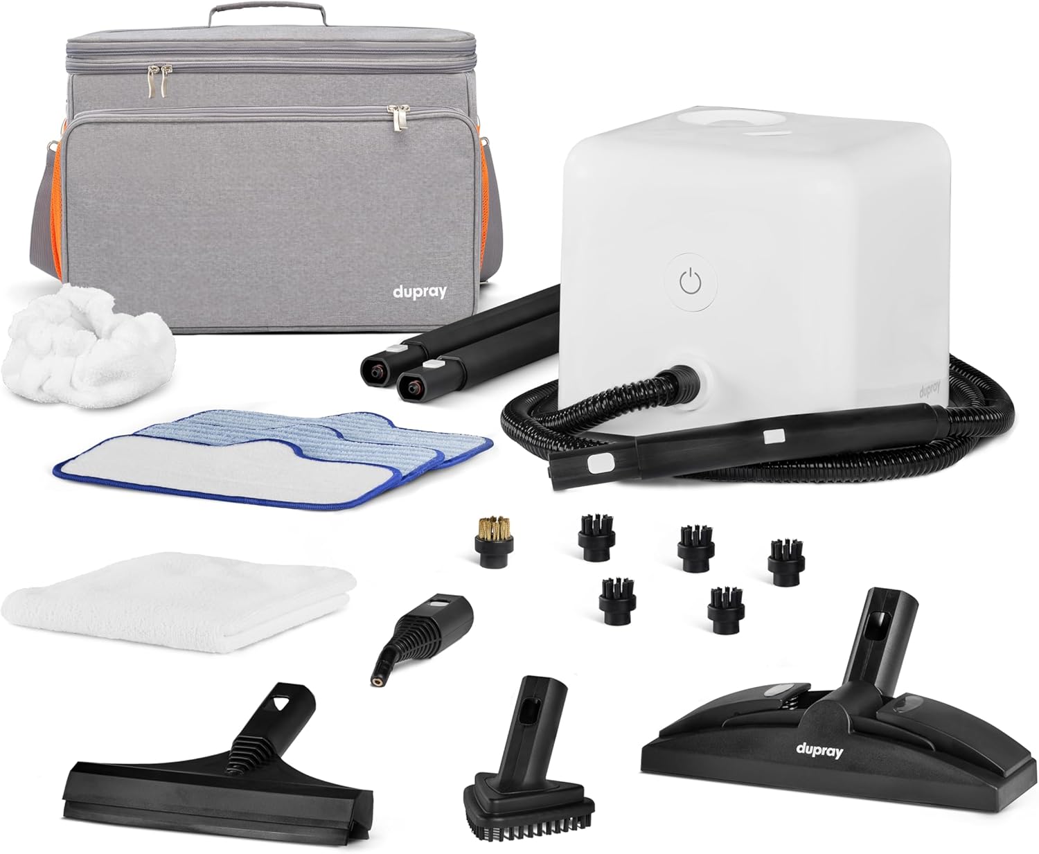 Nettoyeur vapeur Dupray Neat avec kit de 18 accessoires – Nettoyage puissant, sans produits chimiques pour sols, voiture, carrelage, joints et plus (Neat avec le sac de rangement the Awesome Bag)